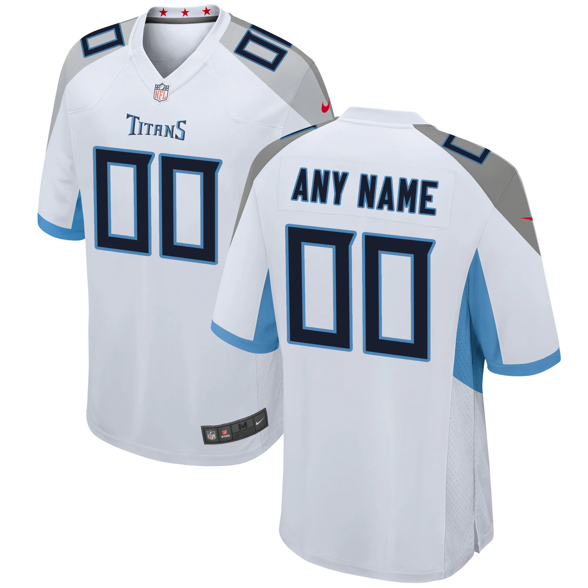 Alternative view of Nike Titans White Custom Jersey - Personalize Your Style!