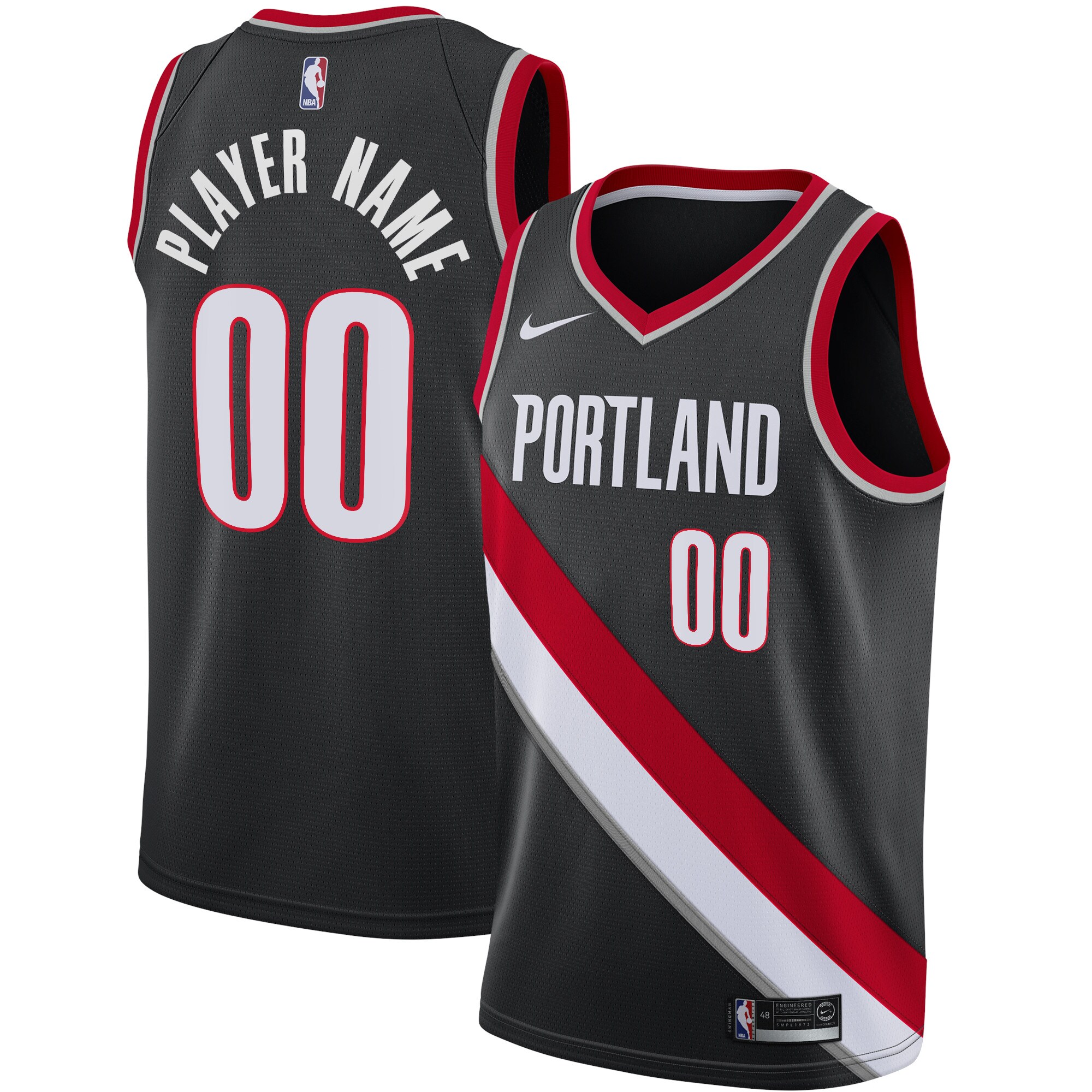 Alternative view of nike Trail Blazers Black Jersey - Nike Portland Trail Blazers Jersey