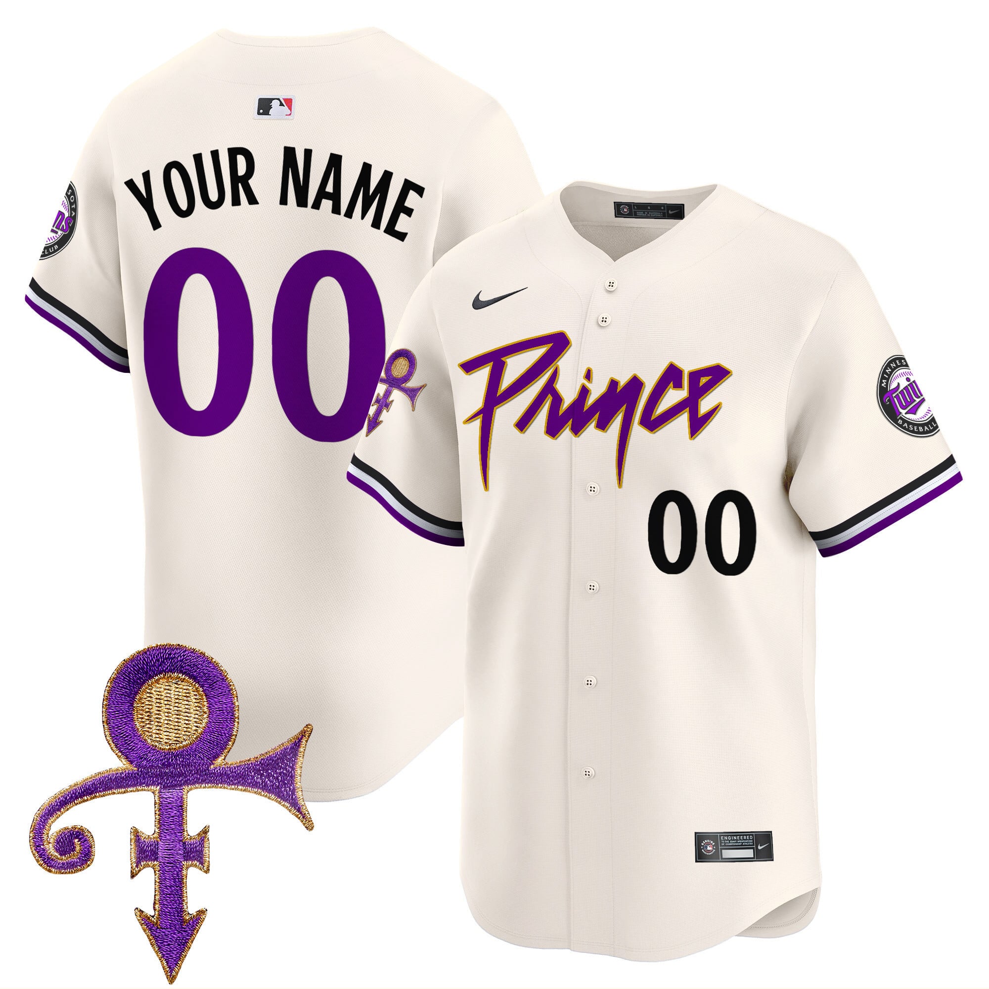 Nike Twins Prince Jersey - Nike Minnesota Twins Prince Jersey - Cream