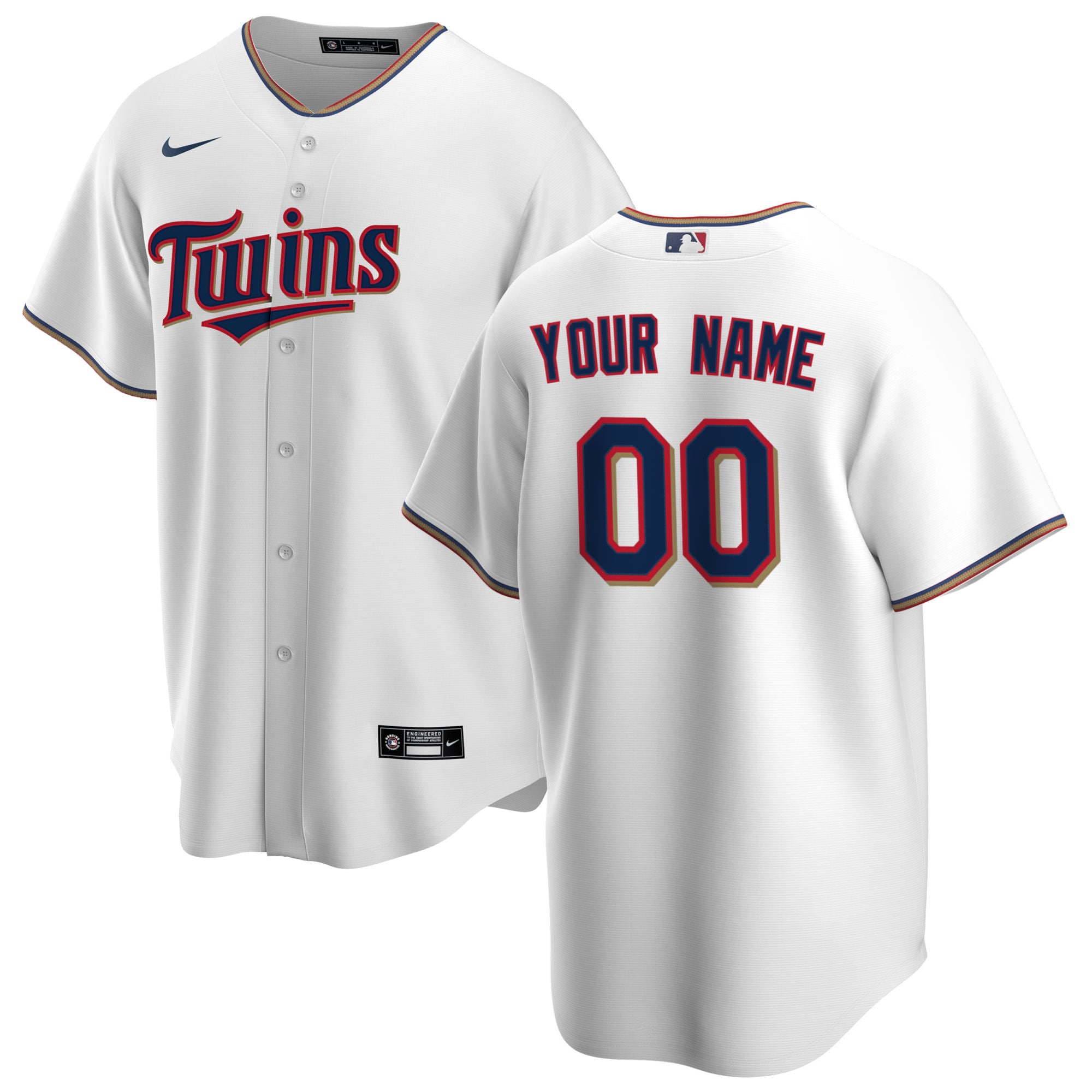 Nike Twins White Custom Jersey - Personalized MLB Style