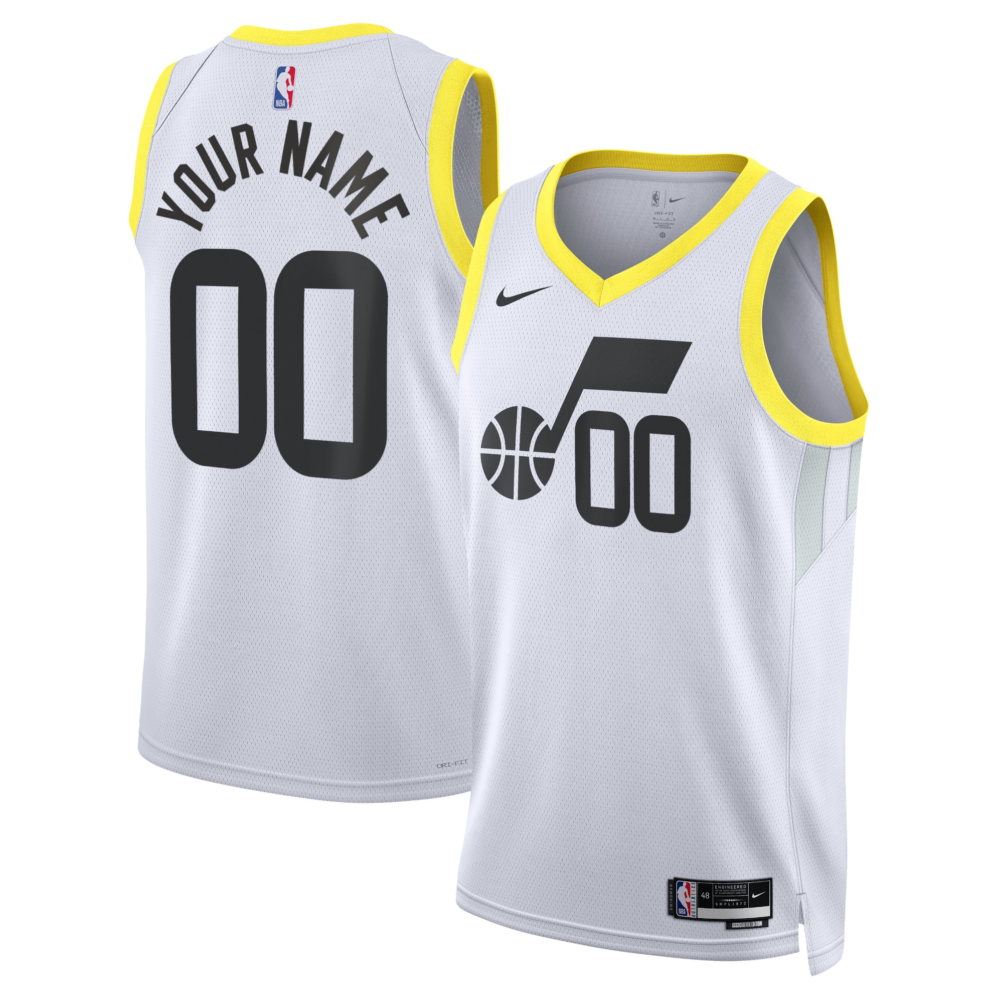 nike Utah Jazz White Jersey - Nike Jazz White Jersey - Custom Name &