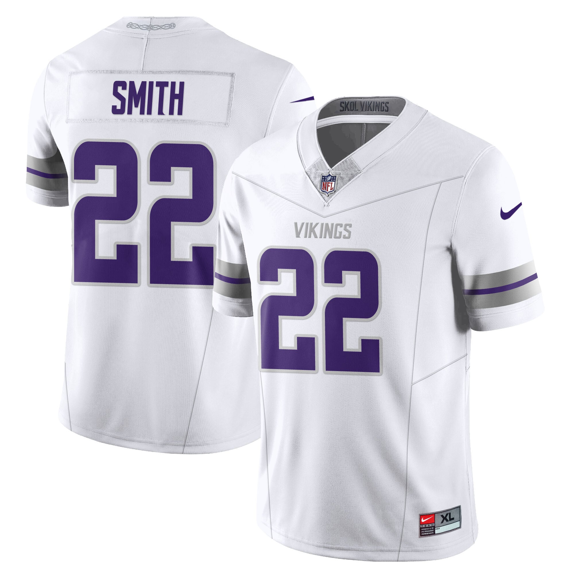 Alternative view of nike Vikings Jefferson White Jersey - Nike Vikings Jefferson #18 White