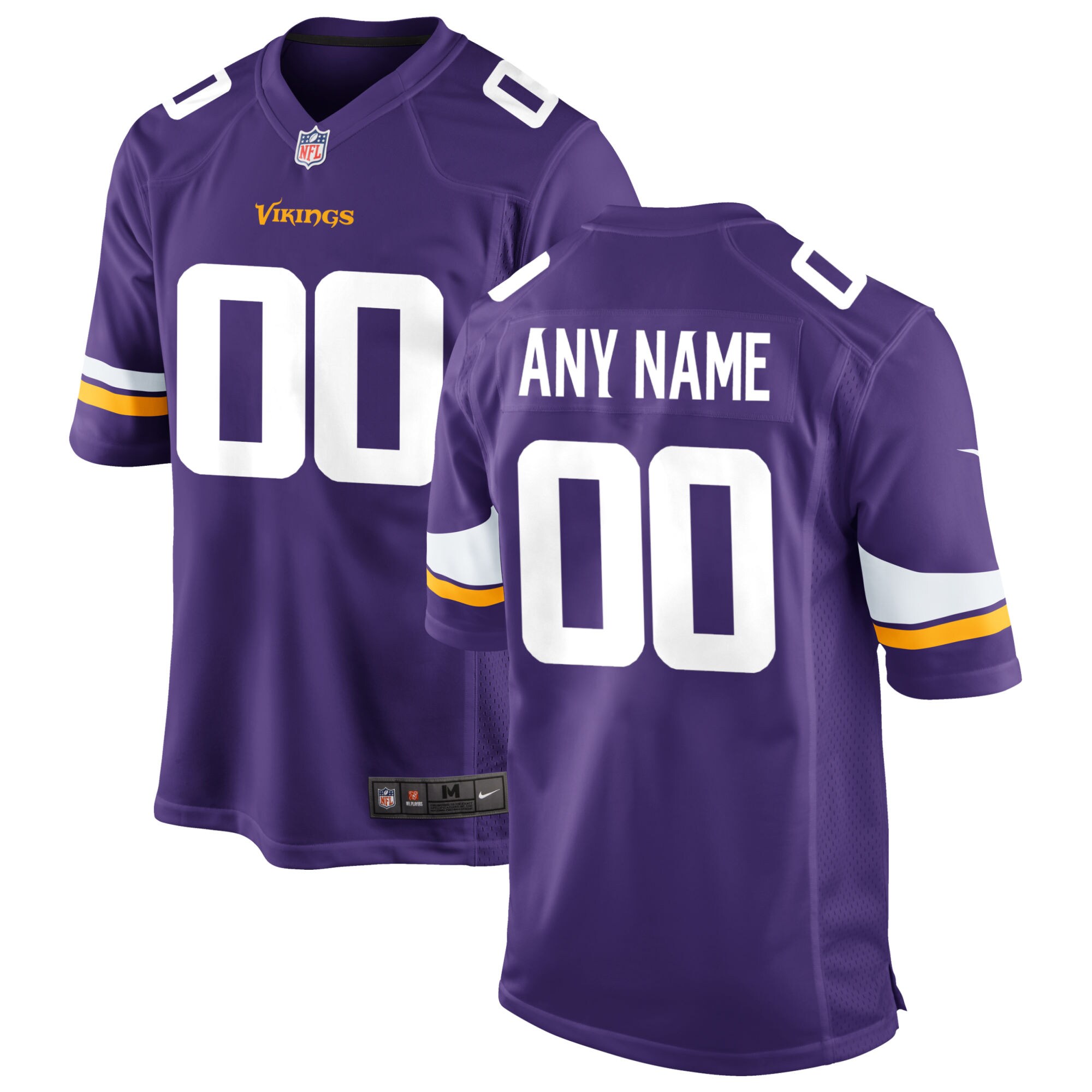 Nike Vikings Purple Personalized Jersey - Custom Name & Number