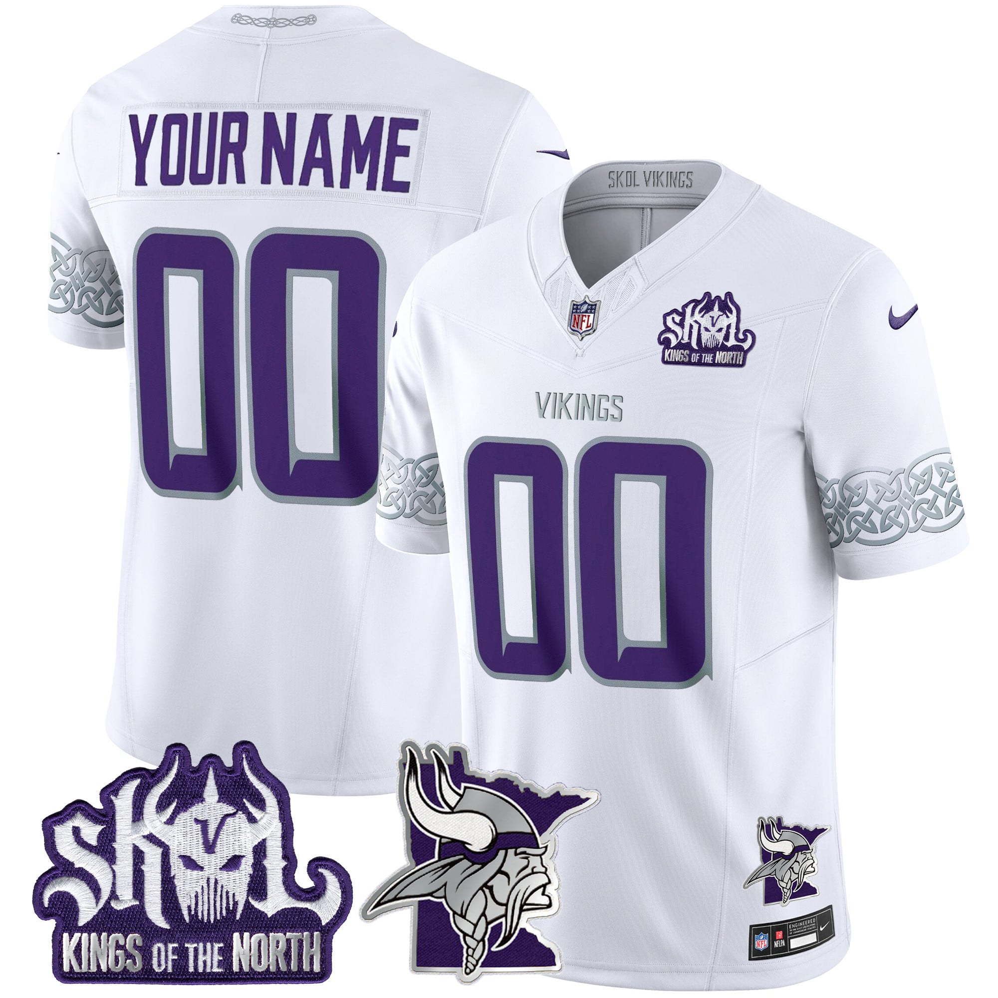 Nike Vikings White Jersey - Custom Name & Number