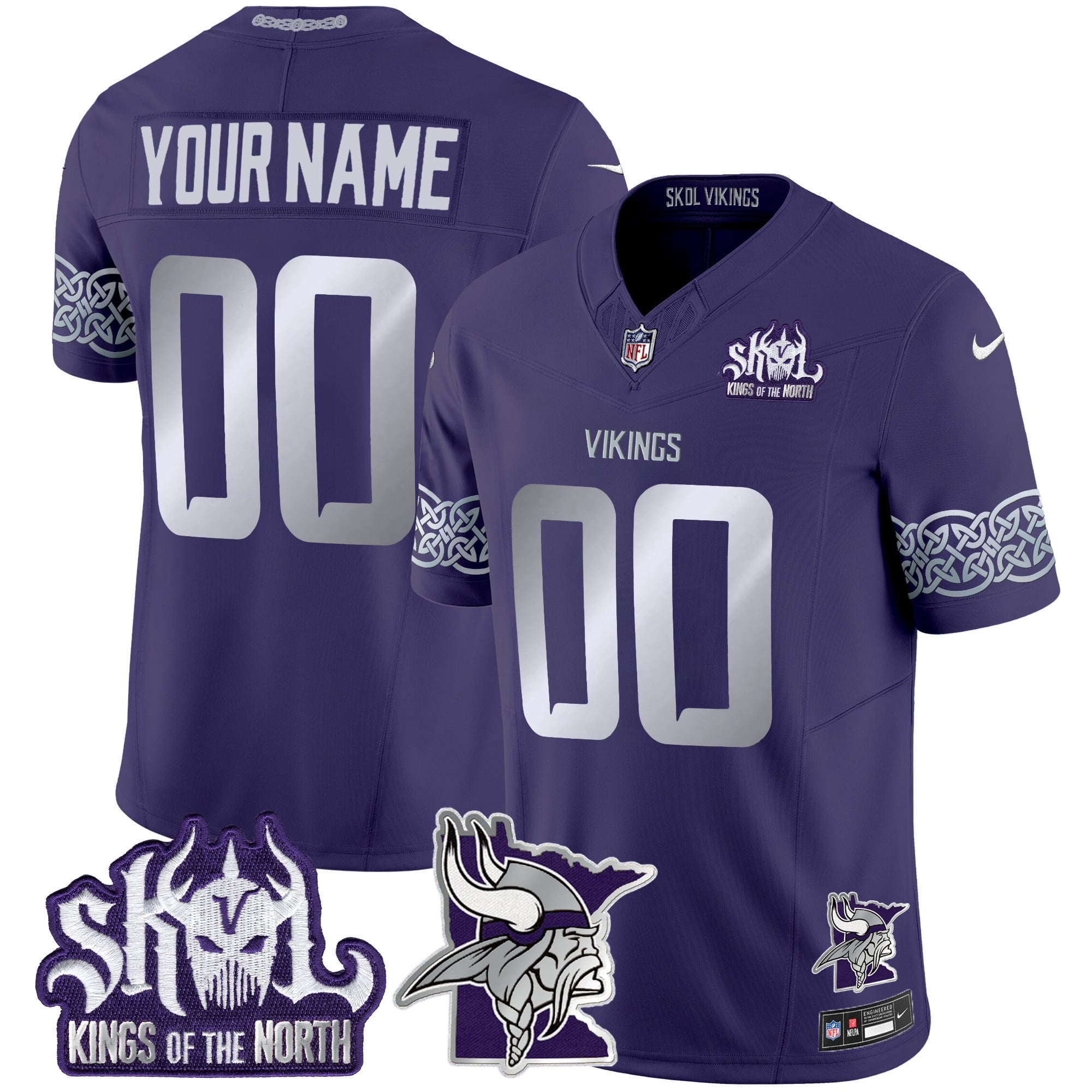 Alternative view of Nike Vikings White Jersey - Custom Name & Number