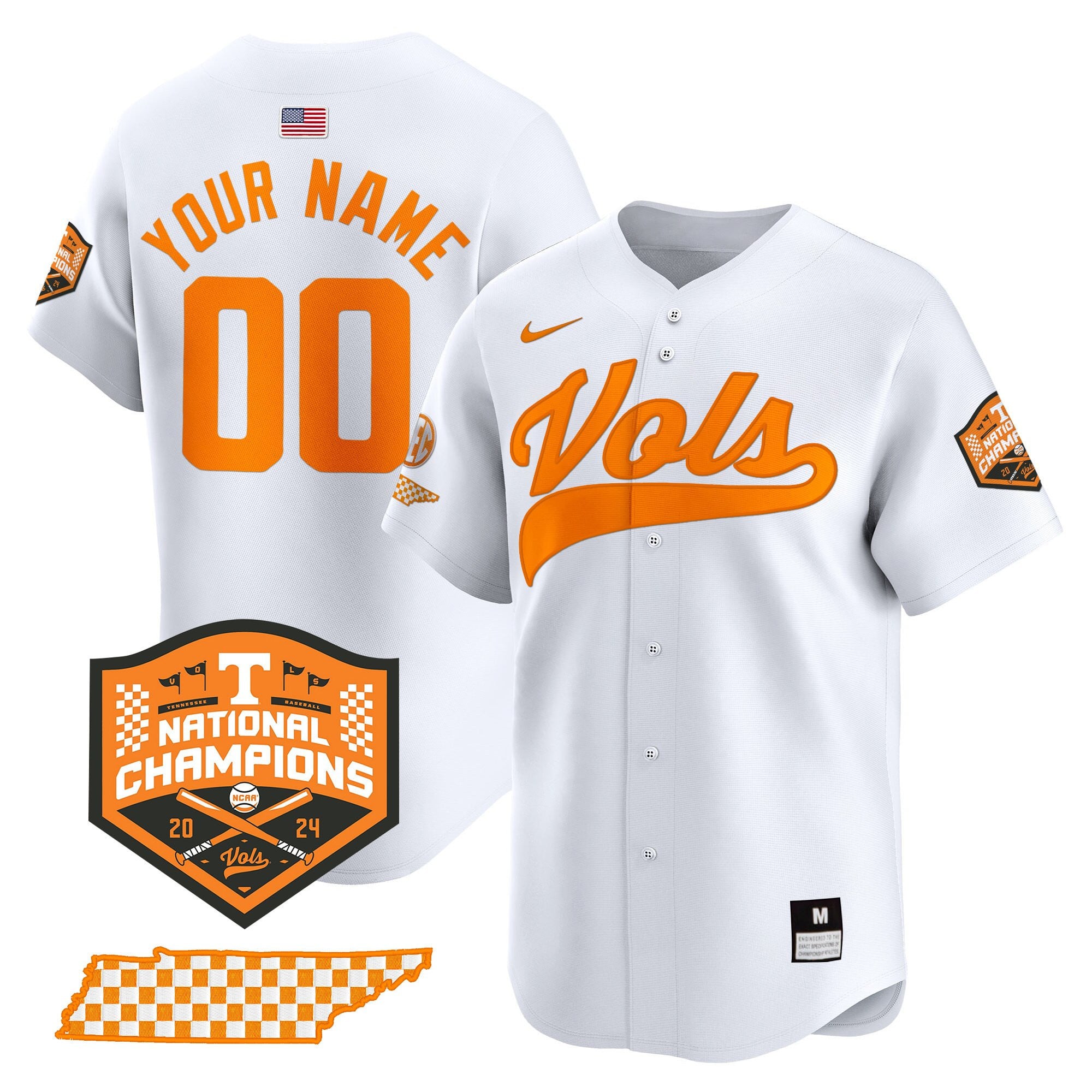 Alternative view of Nike Vols Black Baseball Jersey - National Champions