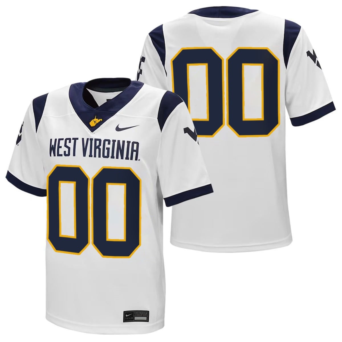 Nike West Virginia #00 Jersey - White College Edition