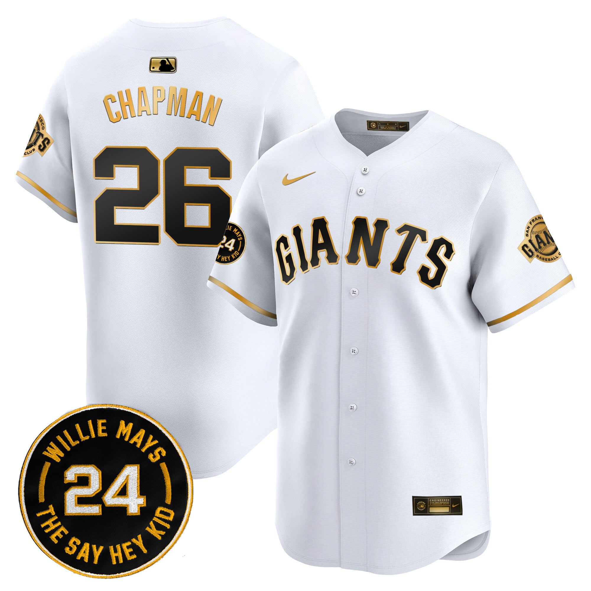 Alternative view of nike white Giants Willie Mays Jersey - Nike Giants Willie Mays Jersey