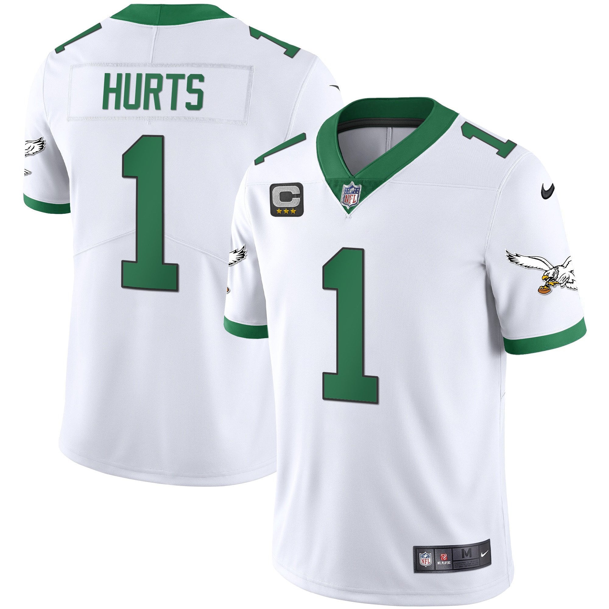 nike white Hurts #1 Eagles Jersey - Nike Hurts #1 Eagles Jersey