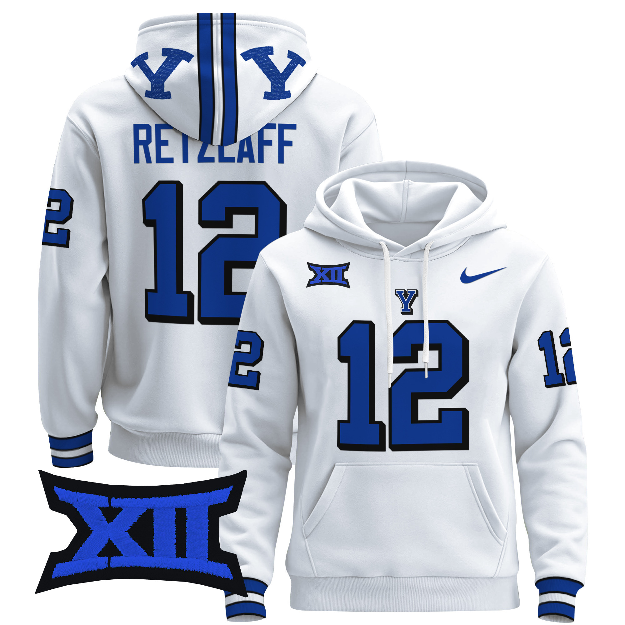Nike White Retzlaff Hoodie - Nike White Retzlaff #12 Hoodie - College