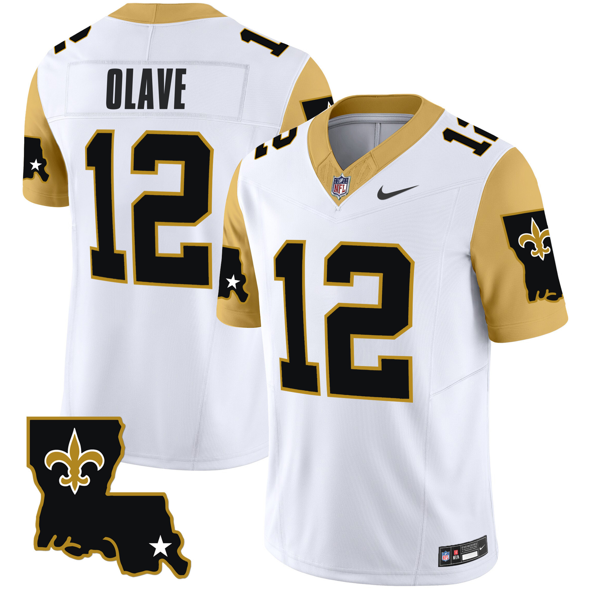 Alternative view of Nike Winston Saints Jersey - White Alternate Edition
