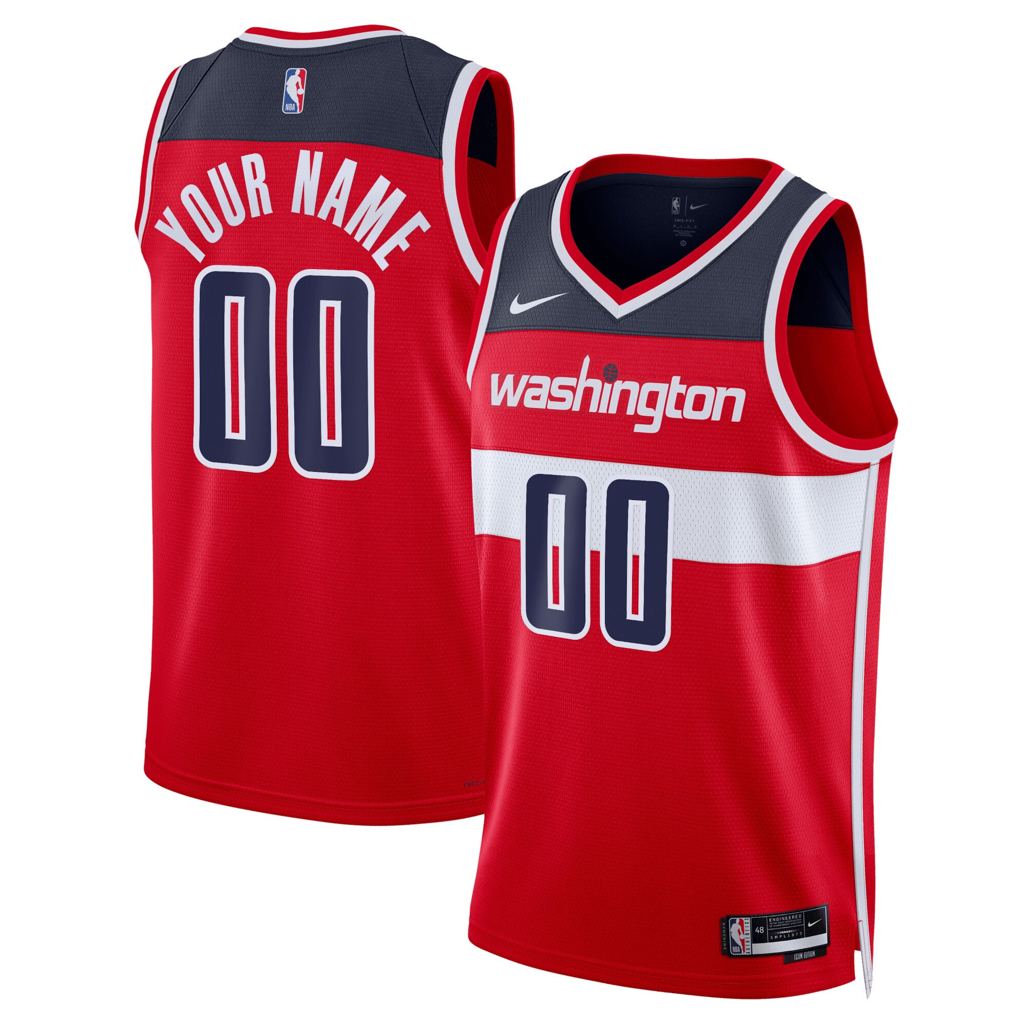 Alternative view of Nike Wizards Red Personalized Jersey - Nike Wizards Red Jersey