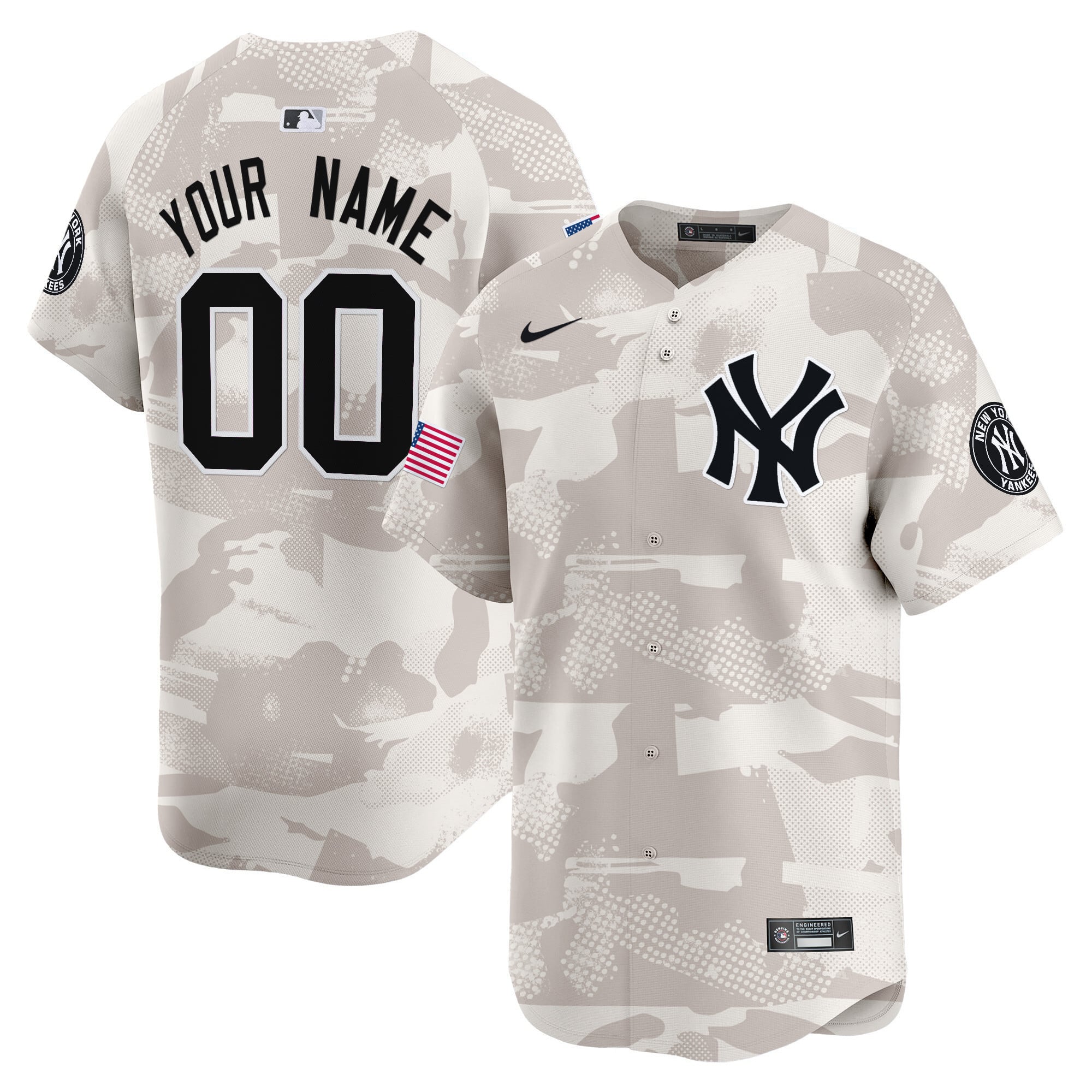 Alternative view of Nike Yankees Camo Jersey - Personalized 2024 Edition