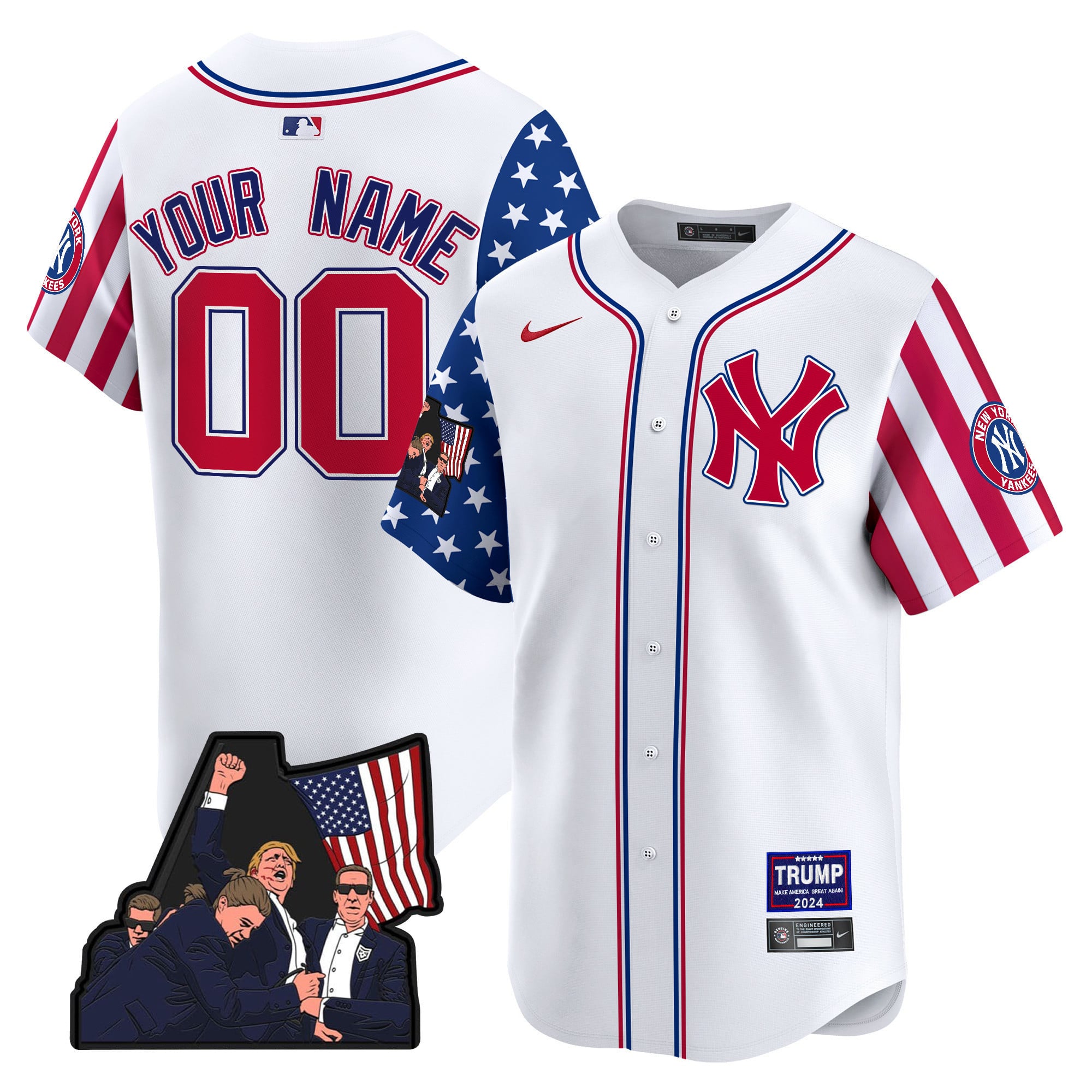 Nike Yankees Trump 2024 Jersey - Patriotic Baseball