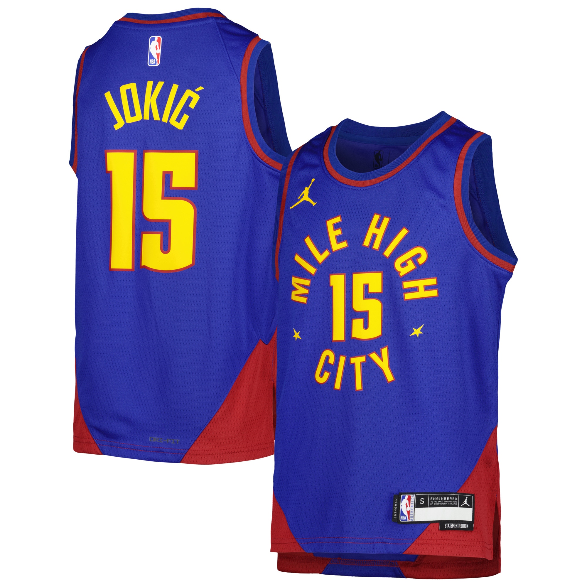 Nikola Jokic Denver Nuggets Jordan Brand Youth Swingman Jersey - Statement Edition - Blue