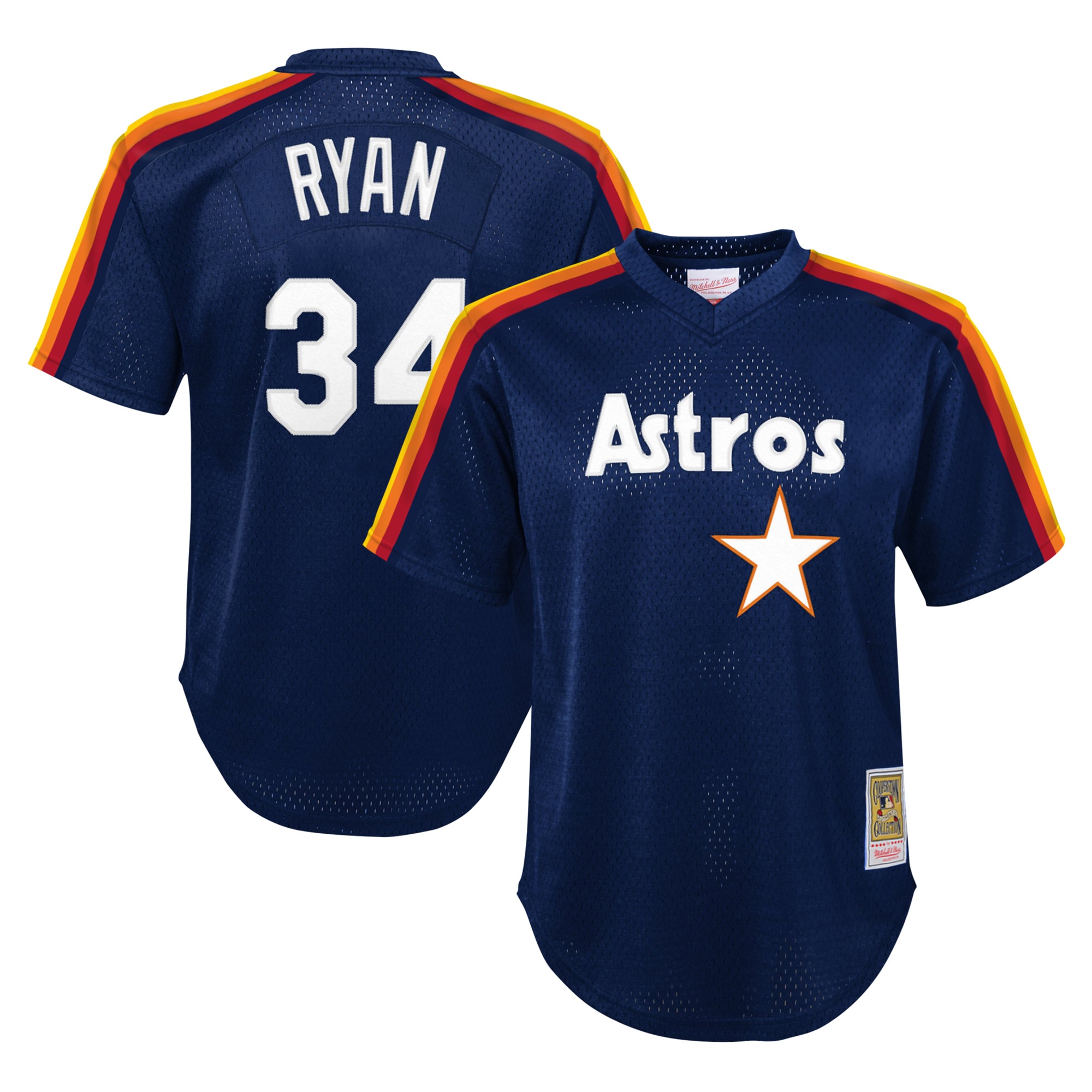 Nolan Ryan Houston Astros Youth Cooperstown Collection Mesh Batting Practice Jersey - Navy