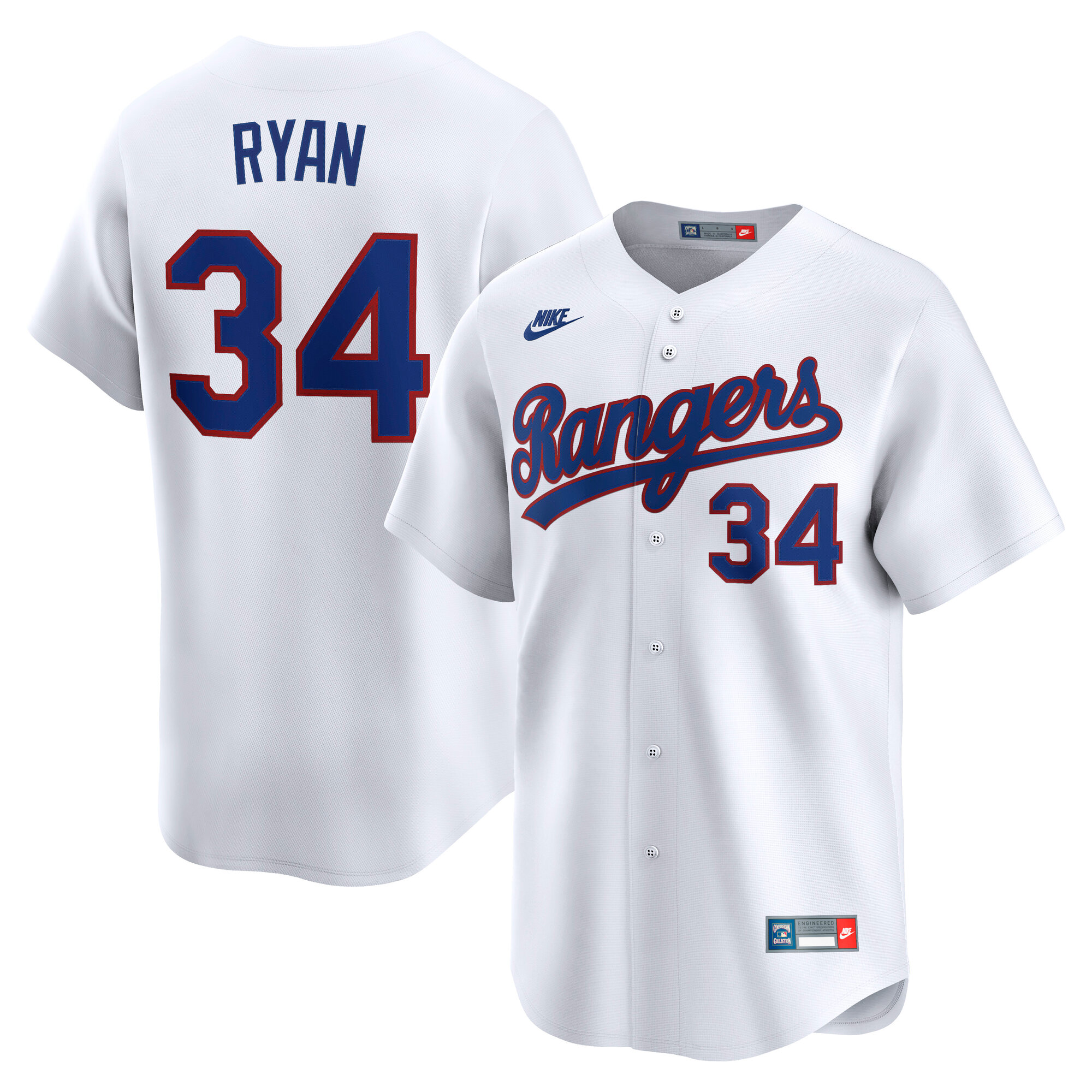 Nolan Ryan Texas Rangers Throwback Cooperstown Collection Limited Jersey - White
