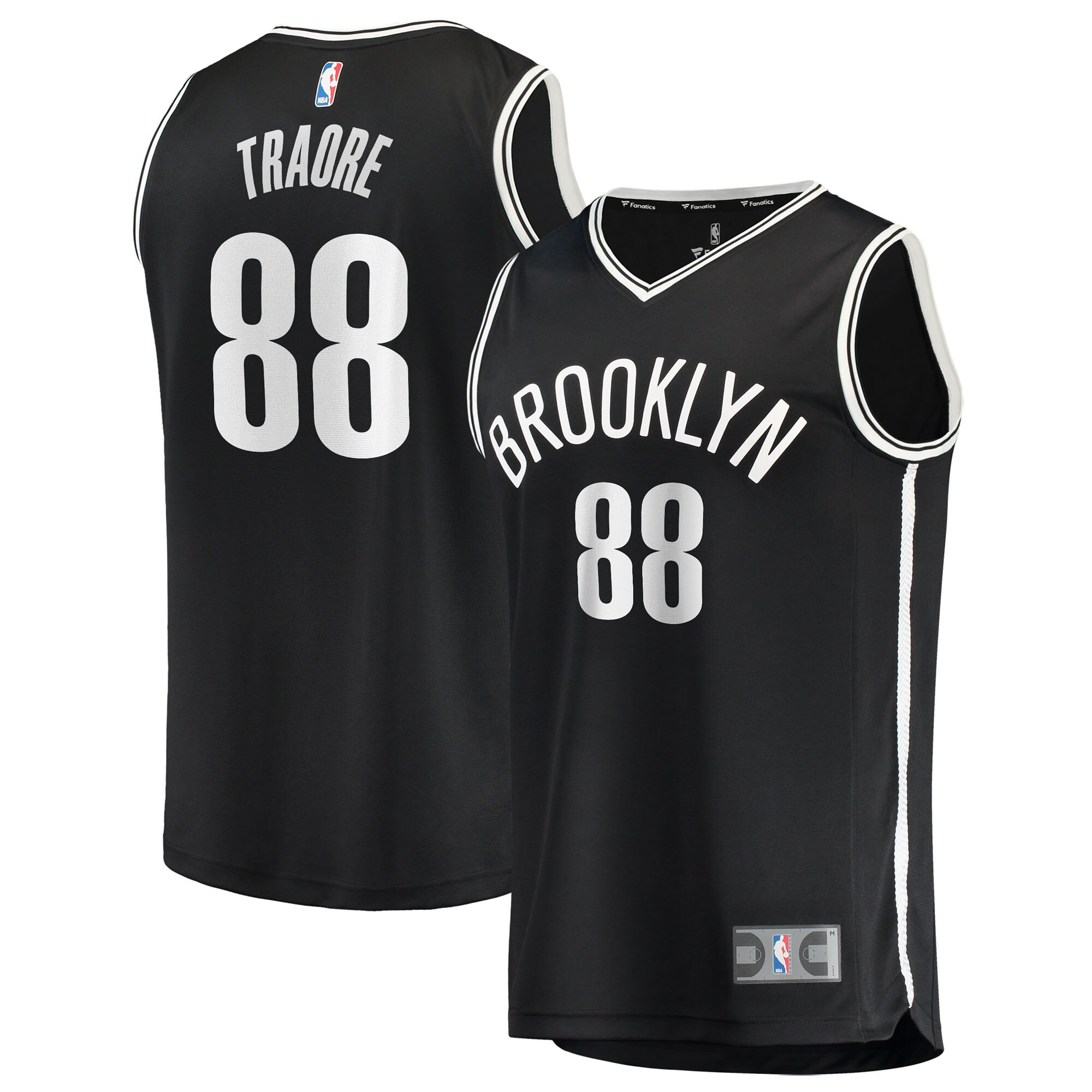 Nolan Traoré Brooklyn Nets Fanatics Youth Fast Break Jersey - Black - Icon Edition
