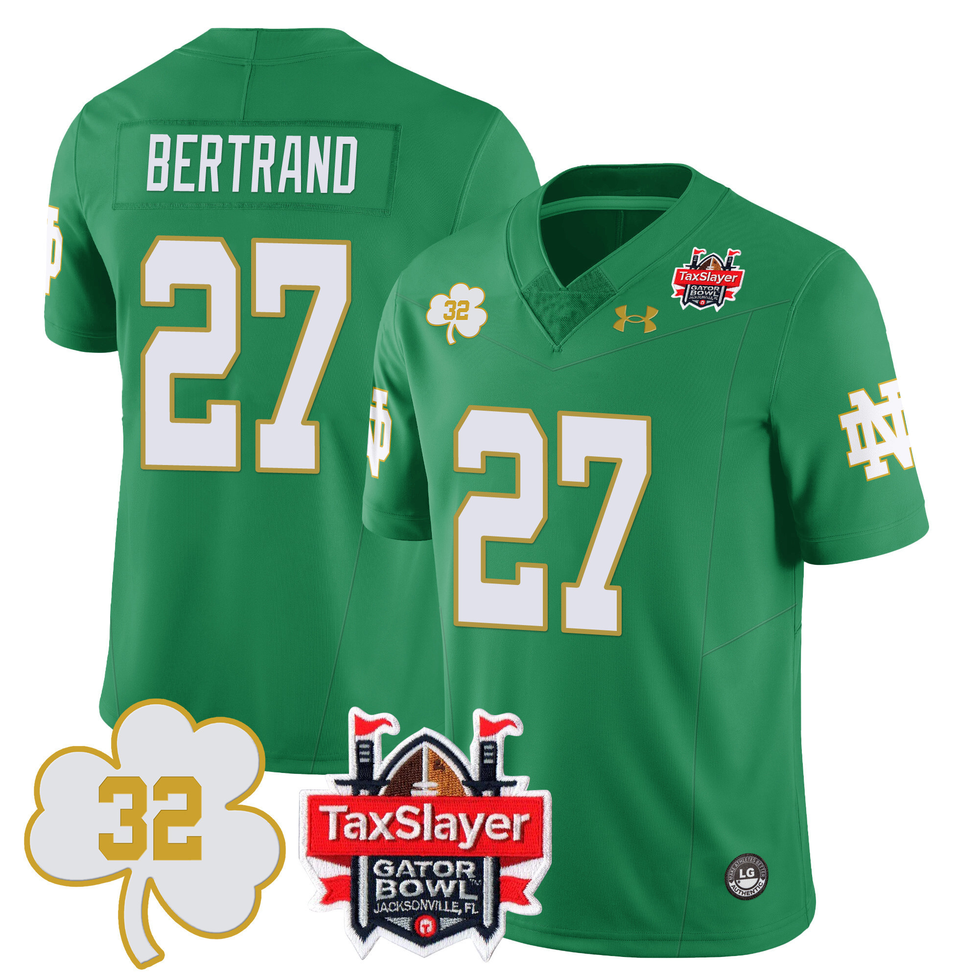 Alternative view of Notre Dame #76 Jersey - Under Armour Notre Dame #76 Green Football