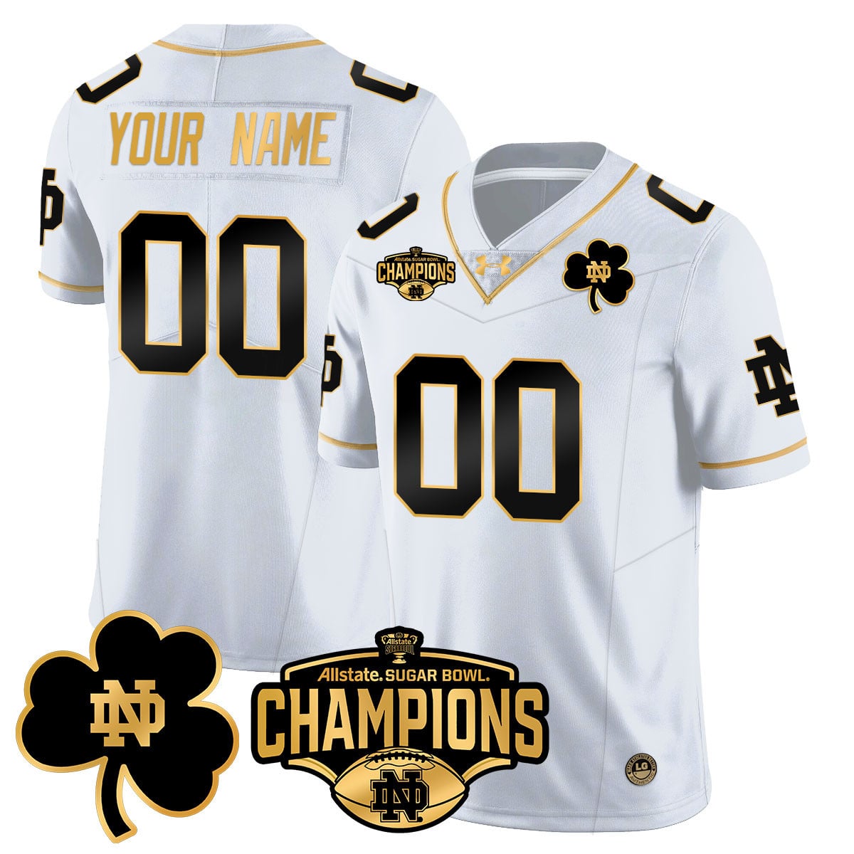 Alternative view of Notre Dame Black Jersey - Under Armour - Sugar Bowl Champions