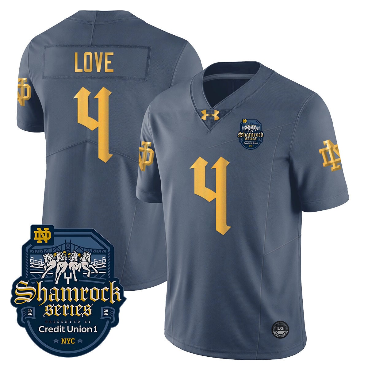 Notre Dame Love Jersey - Under Armour Notre Dame Love #4 Shamrock
