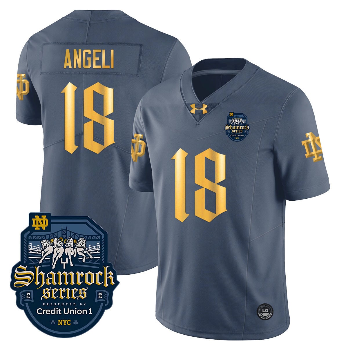Alternative view of Notre Dame Love Jersey - Under Armour Notre Dame Love #4 Shamrock