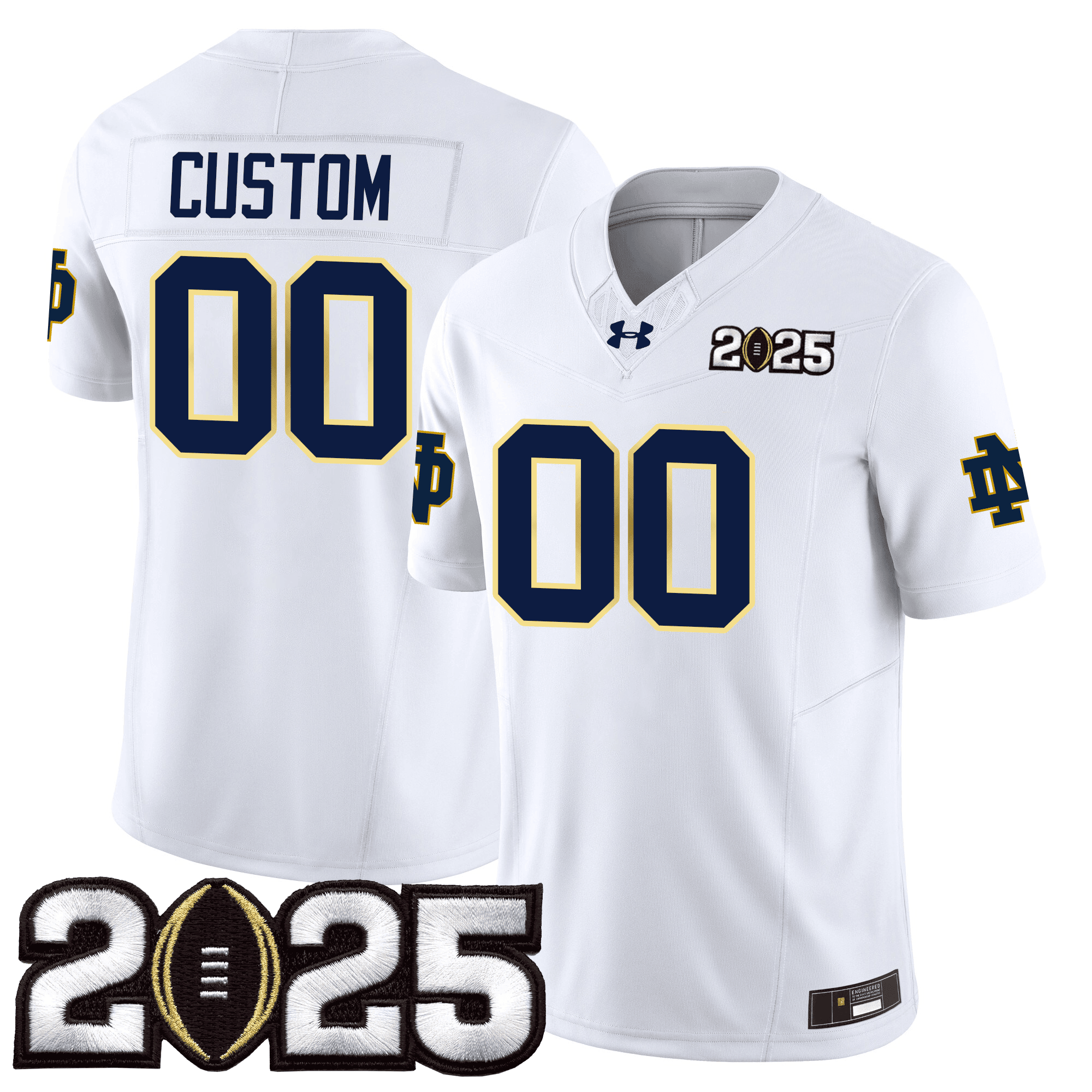 Alternative view of Notre Dame Navy 2025 Jersey - Under Armour - Custom Name/Number