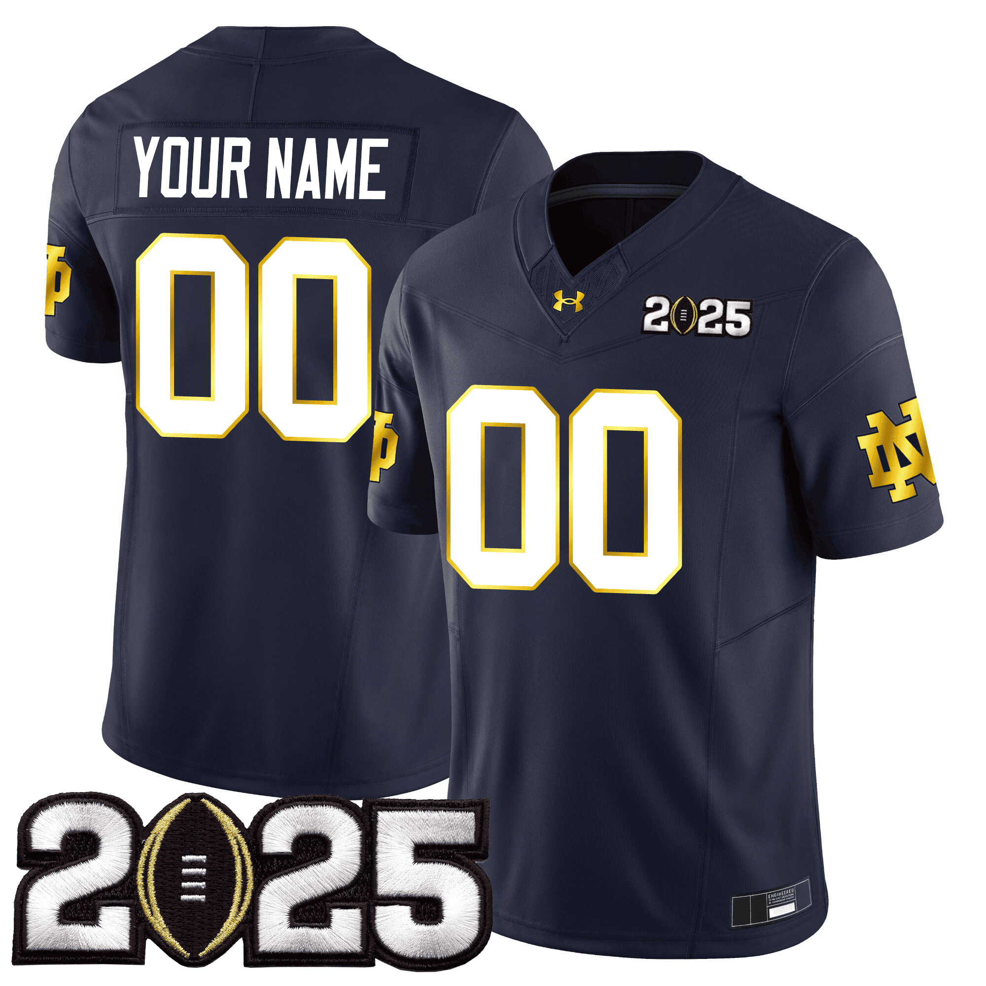 Notre Dame Navy 2025 Jersey - Under Armour - Custom Name/Number