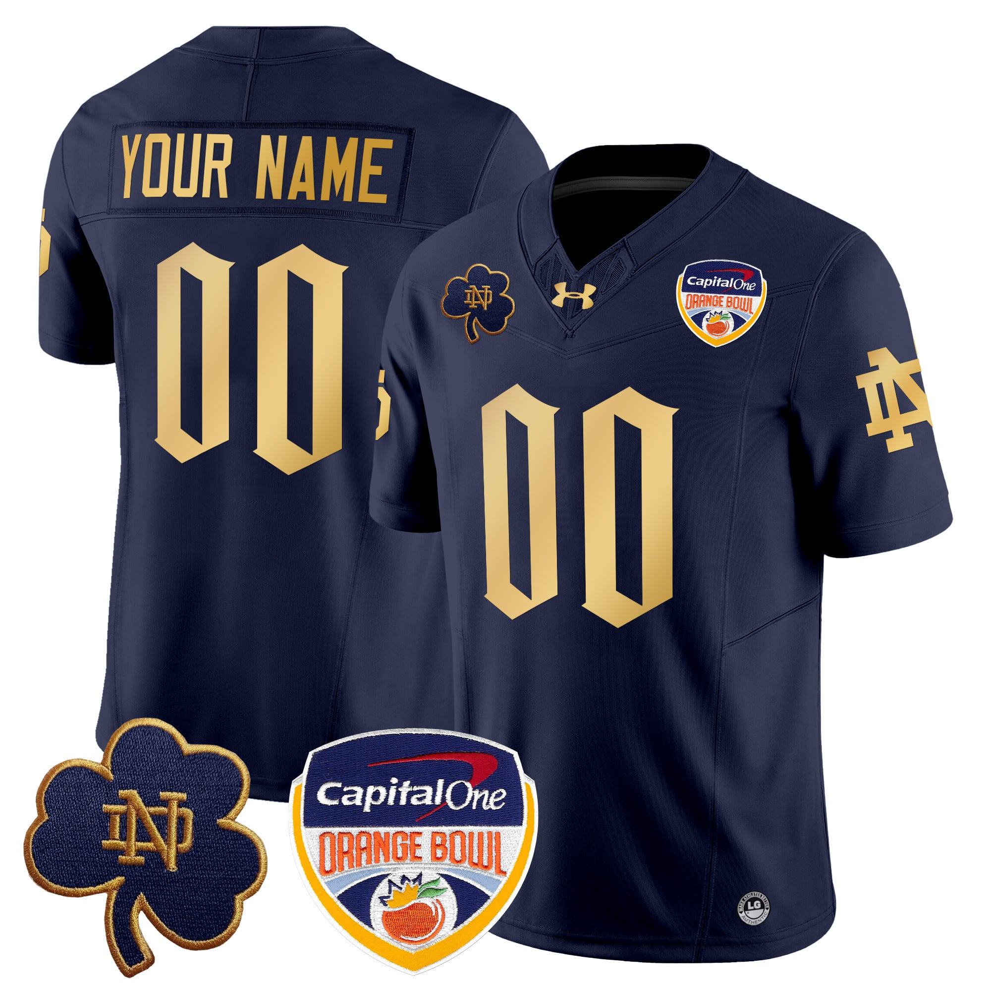 Notre Dame Orange Bowl Jersey - Under Armour - Navy/Gold