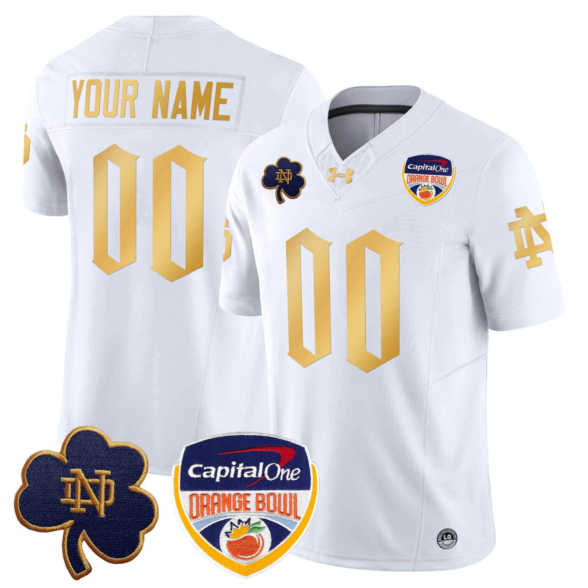 Alternative view of Notre Dame Orange Bowl Jersey - Under Armour - Navy/Gold