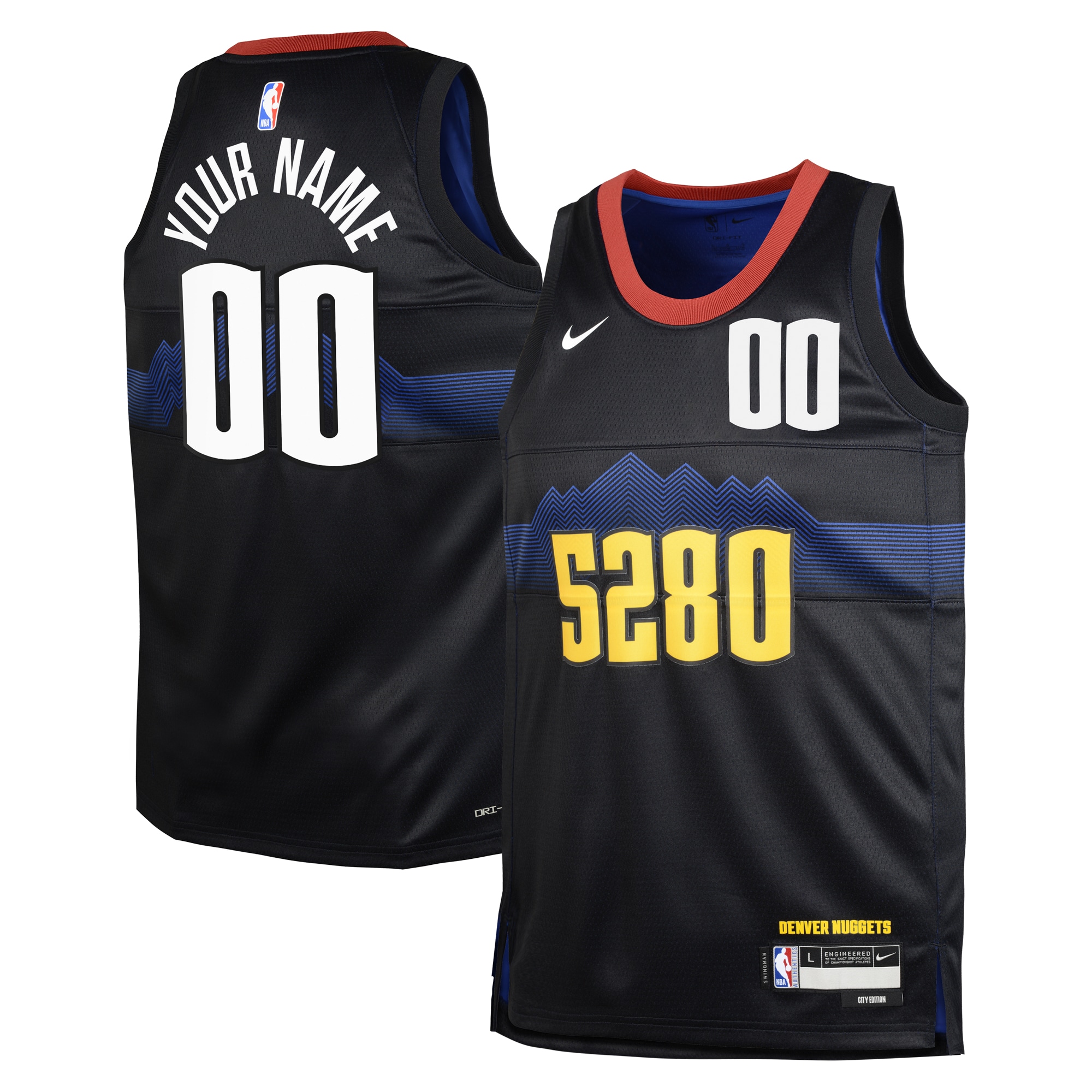 Nuggets Black City Jersey - Nike Nuggets Black City Edition Custom