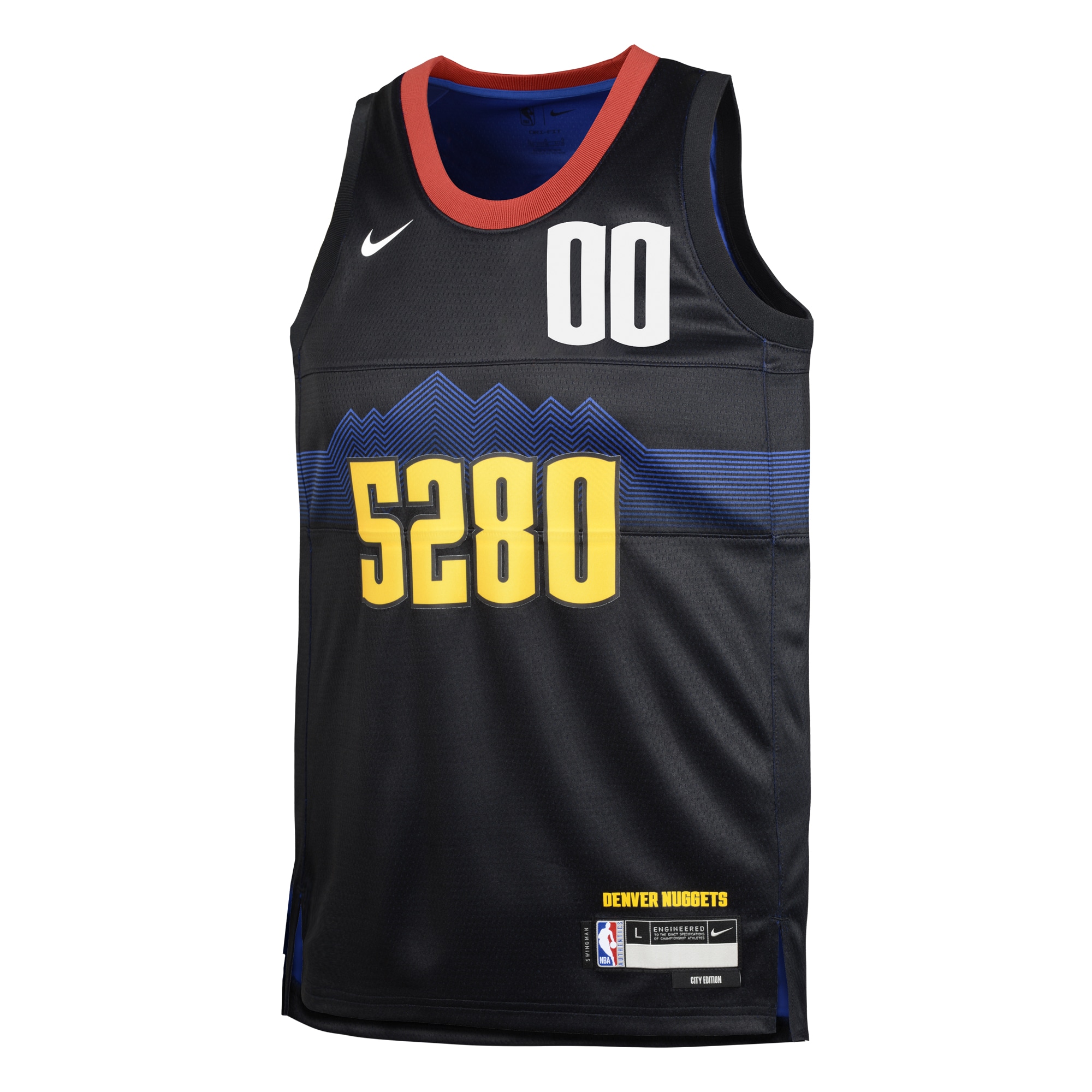 Alternative view of Nuggets Black City Jersey - Nike Nuggets Black City Edition Custom