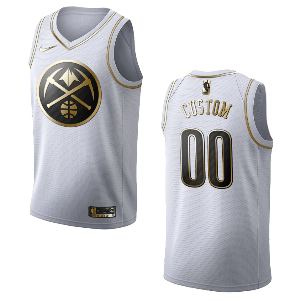 Nuggets Golden Edition Custom Jersey - Nike Nuggets White Golden