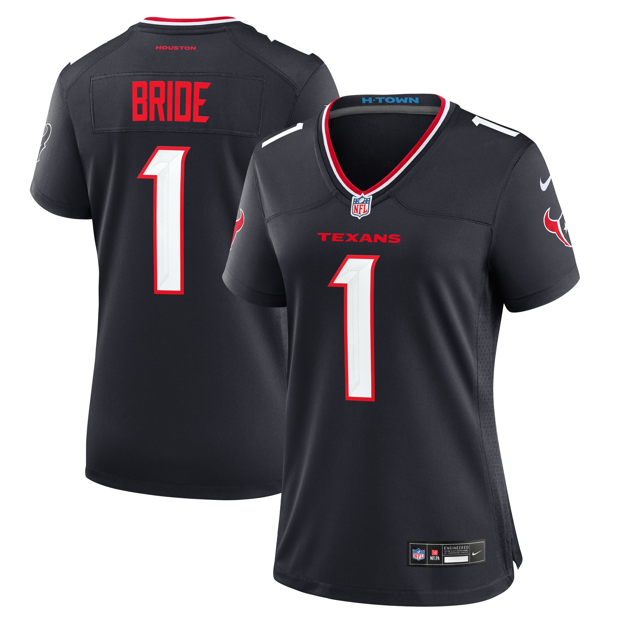 Number 1 Bride Houston Texans Women's Game Jersey - Navy