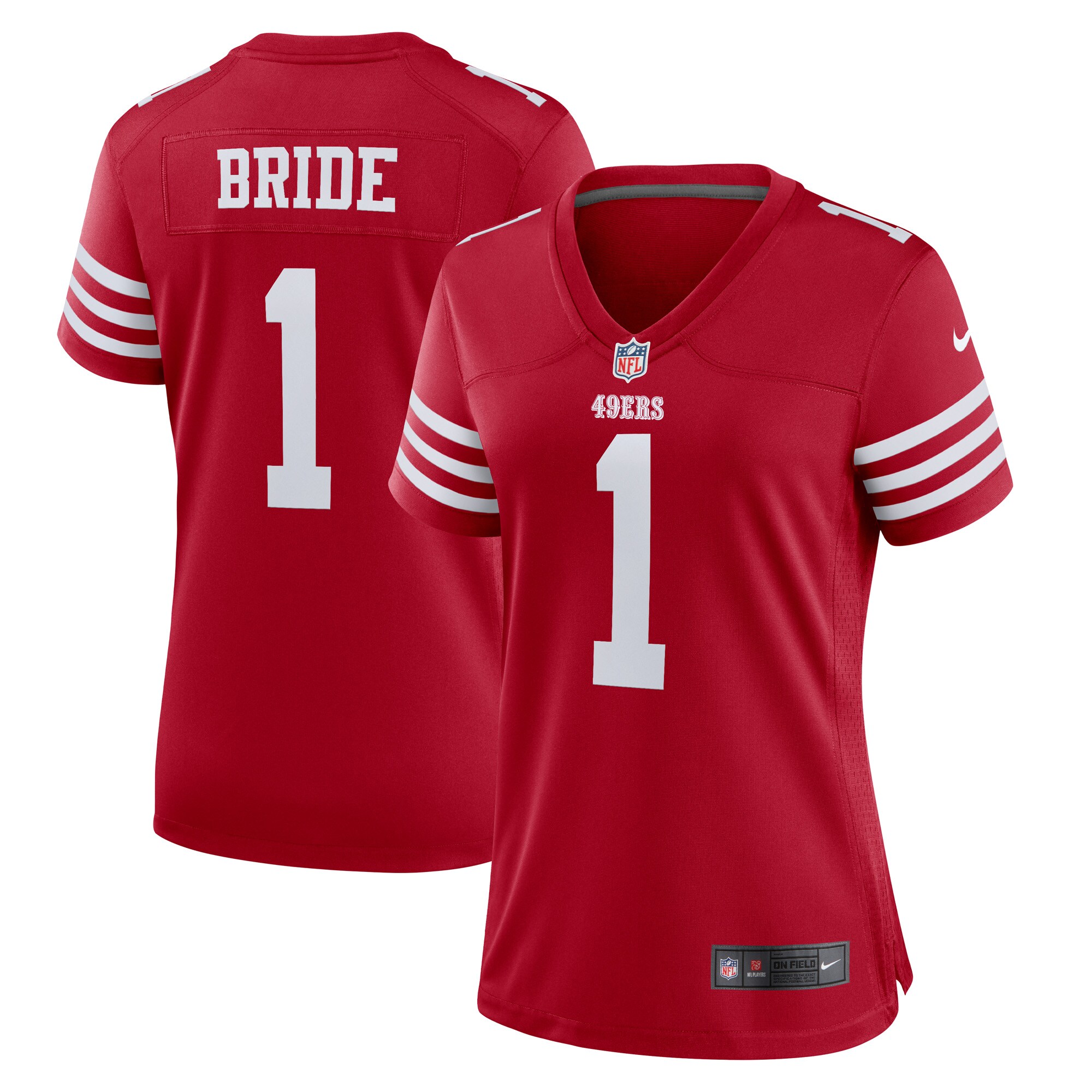 Number 1 Bride San Francisco 49ers Women's Game Jersey - Scarlet