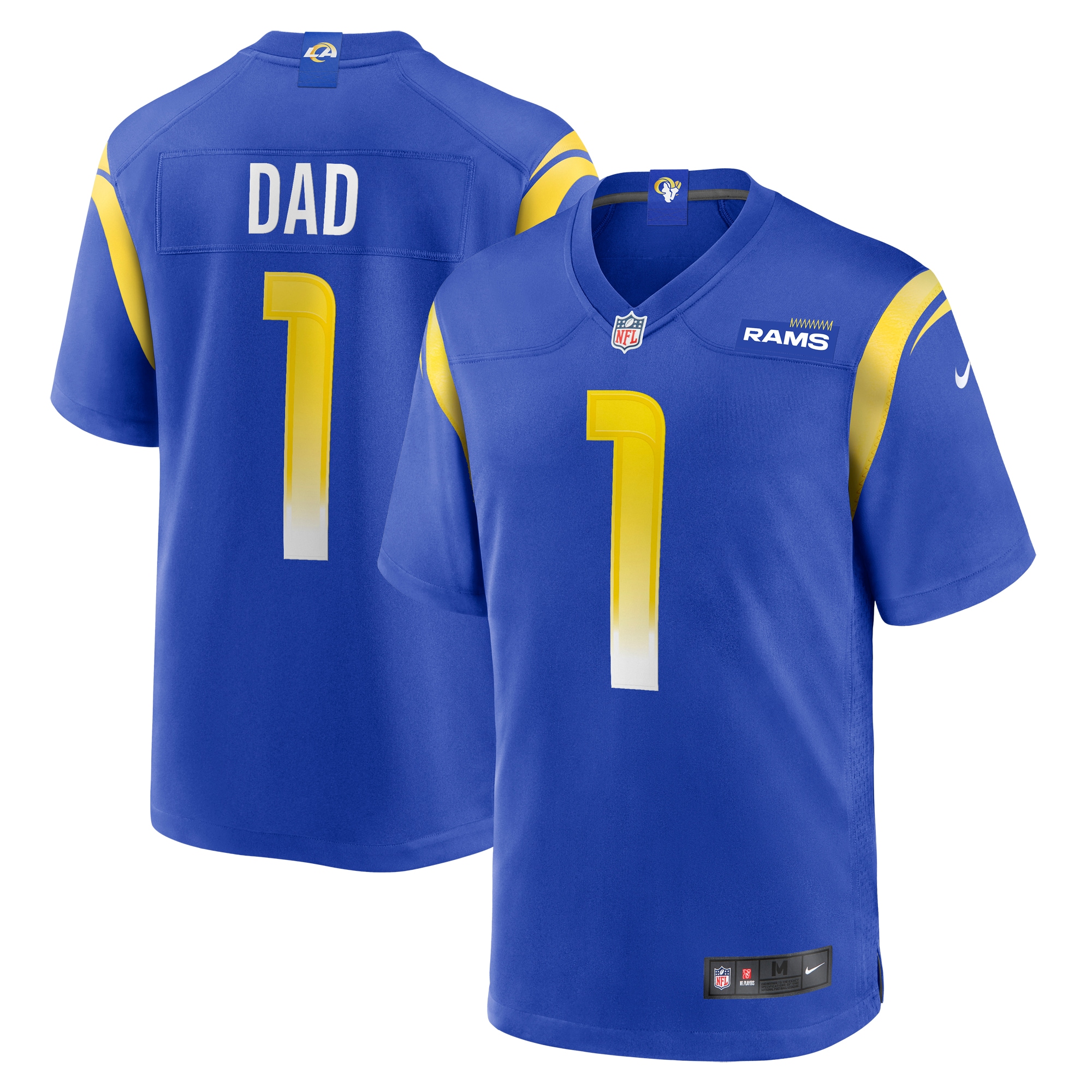 Number 1 Dad Los Angeles Rams Game Jersey - Royal