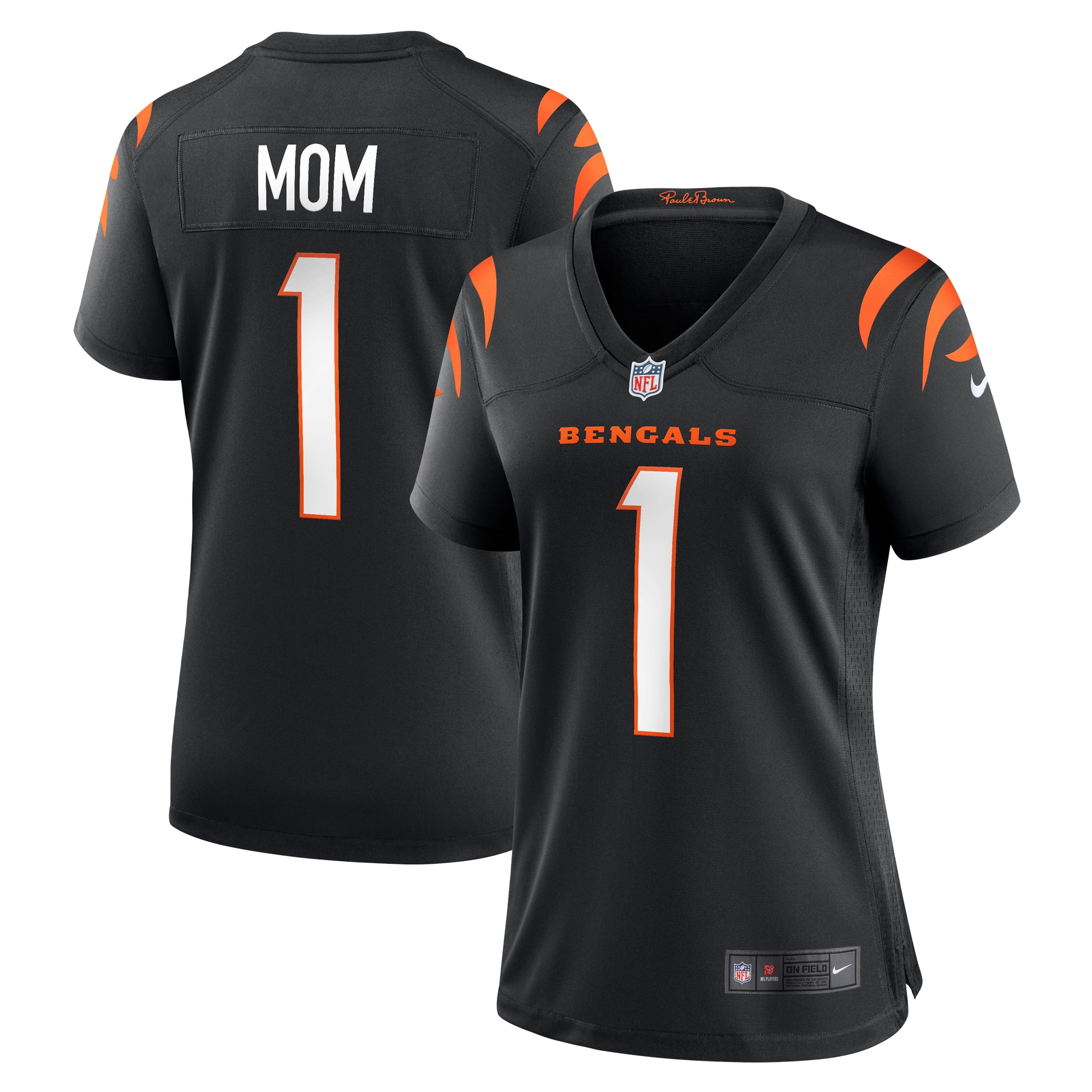 Number 1 Mom Cincinnati Bengals Women's Game Jersey - Black