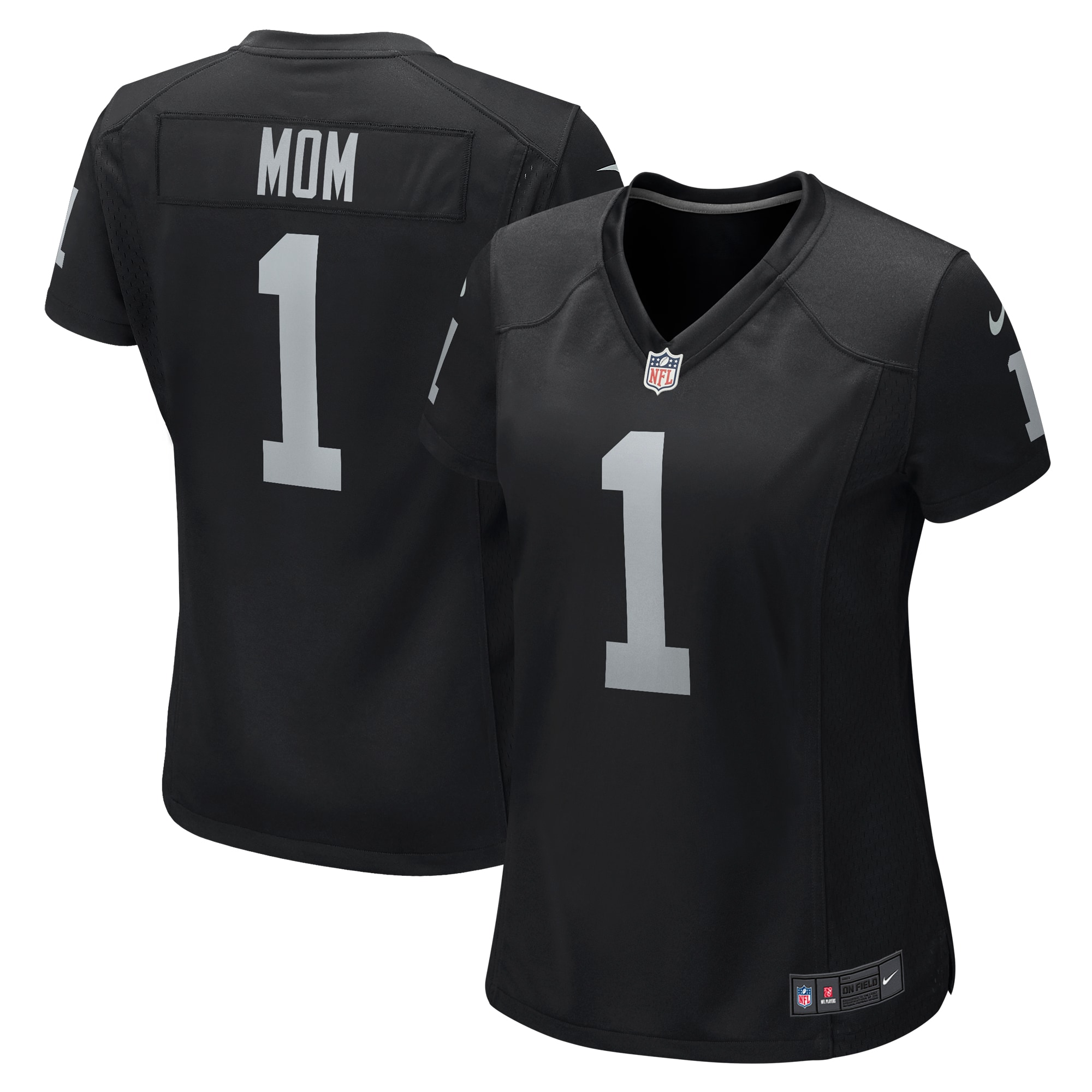 Number 1 Mom Las Vegas Raiders Women's Game Jersey - Black