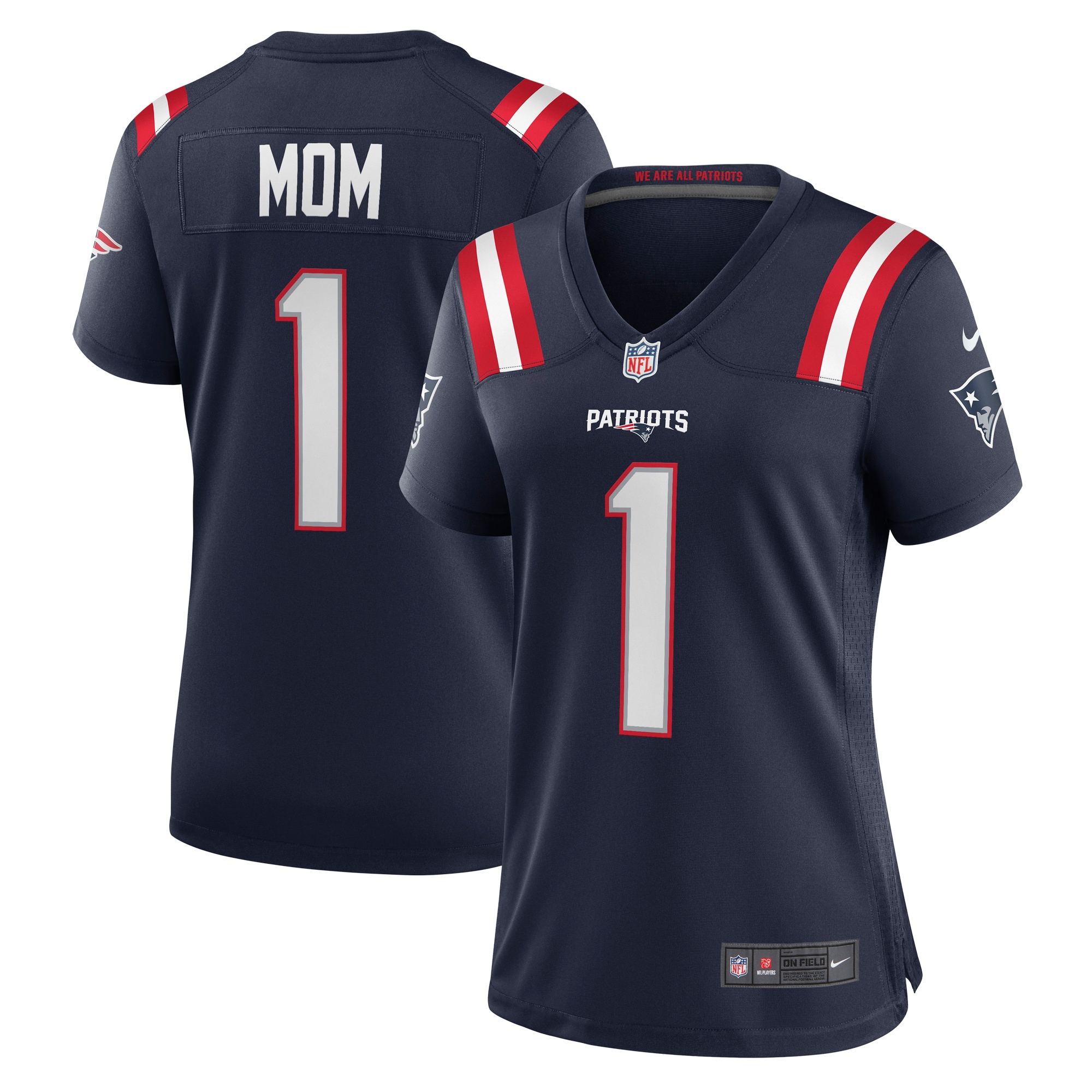 Number 1 Mom New England Patriots Women's Game Jersey - Navy