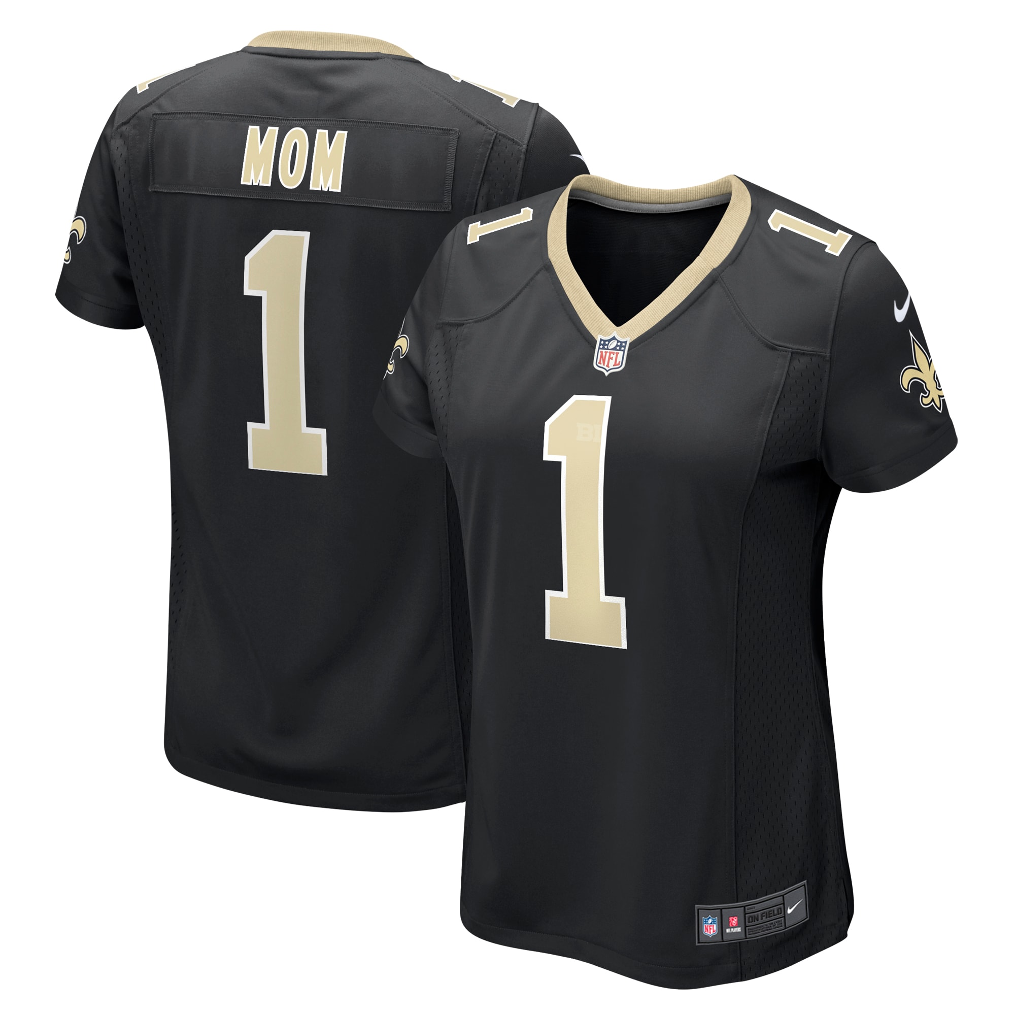 Number 1 Mom New Orleans Saints Women's Game Jersey - Black