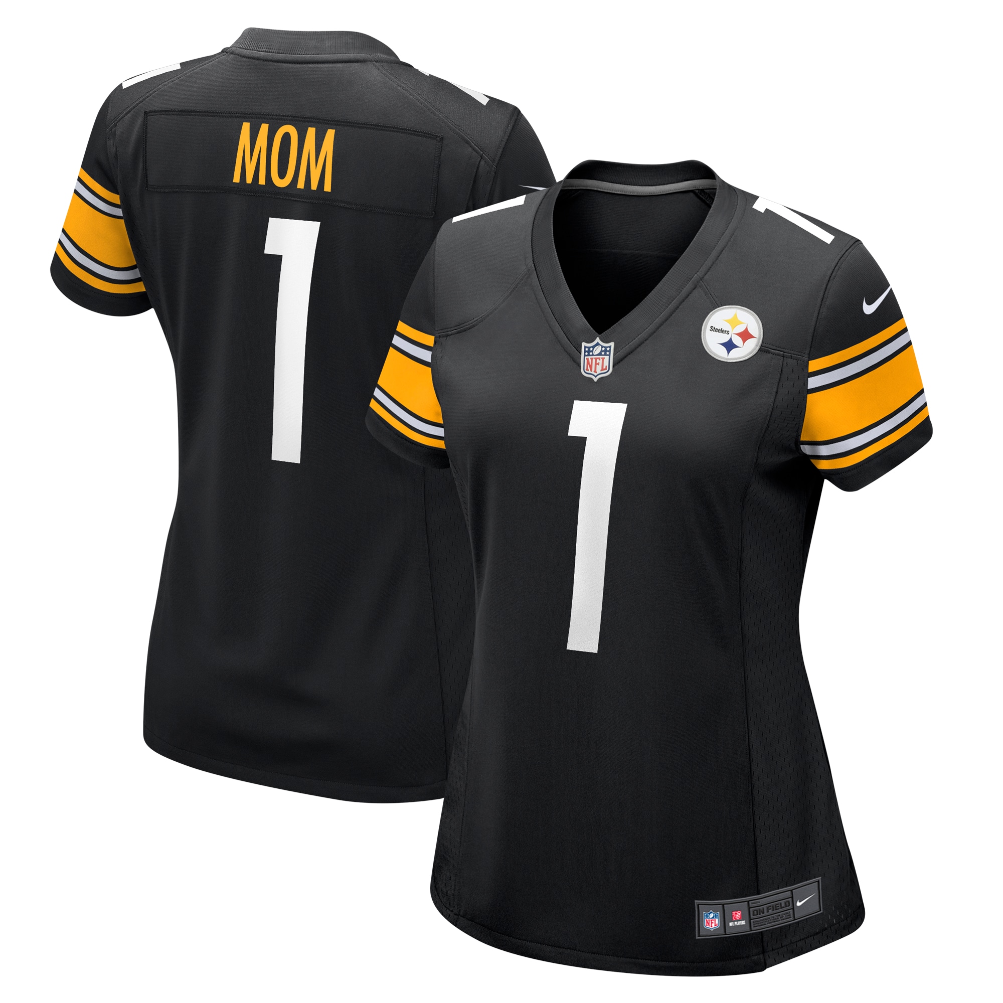 Number 1 Mom Pittsburgh Steelers Women's Game Jersey - Black