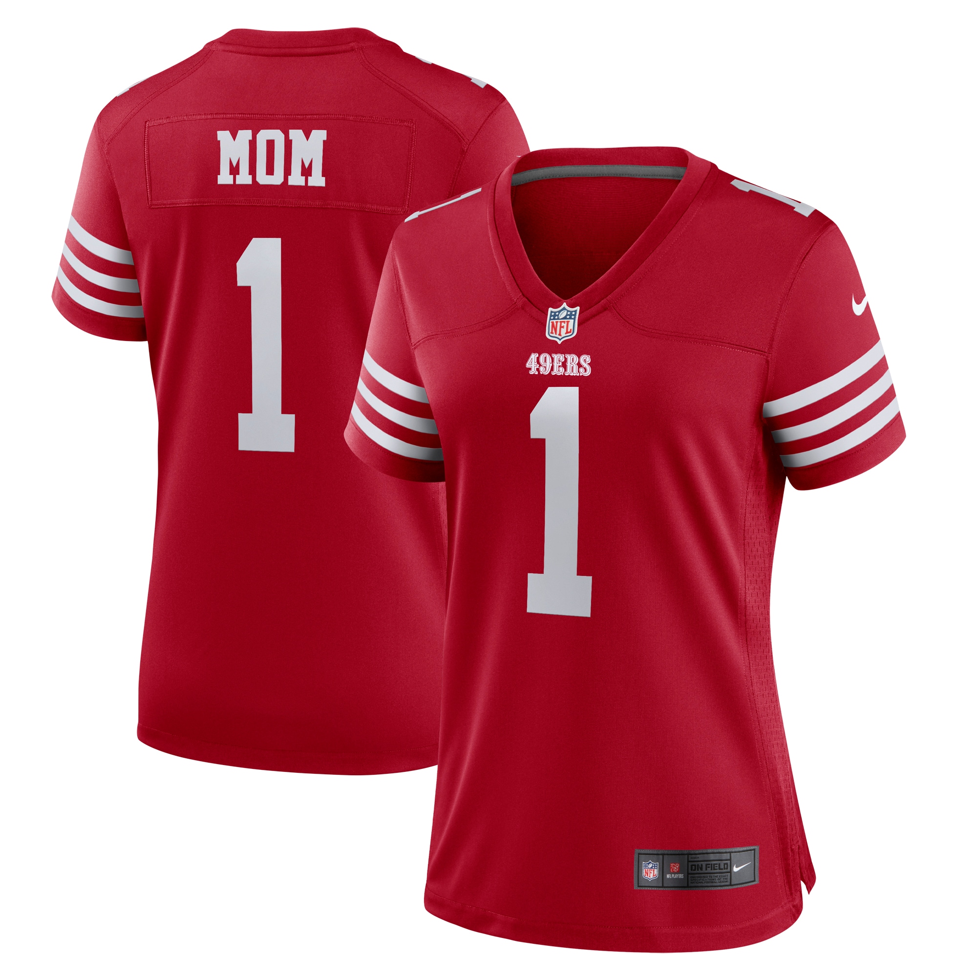 Number 1 Mom San Francisco 49ers Women's Game Jersey - Scarlet