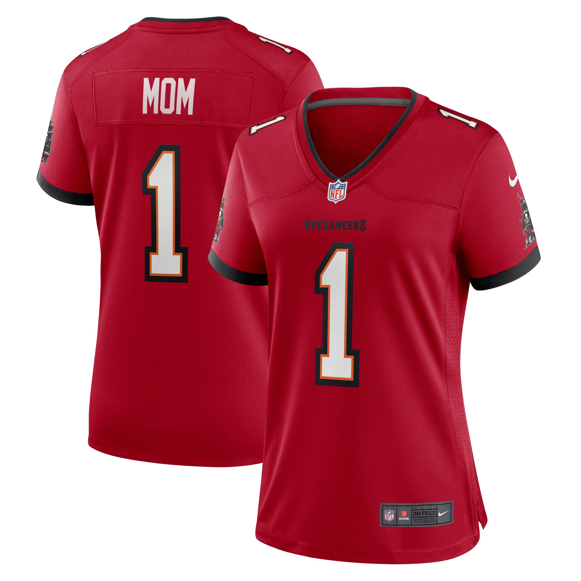 Number 1 Mom Tampa Bay Buccaneers Women's Game Jersey - Red