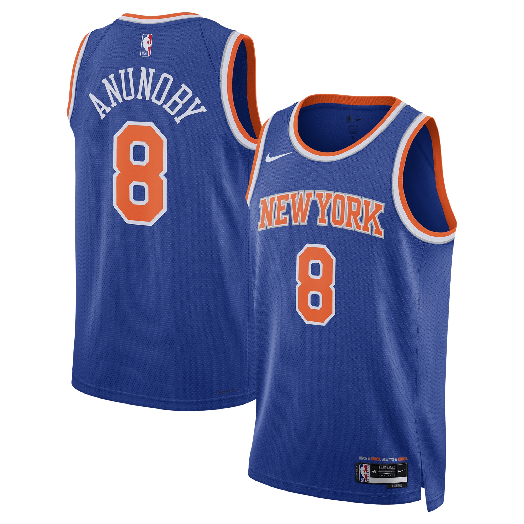 OG Anunoby New York Knicks Unisex Swingman Jersey - Icon Edition - Blue