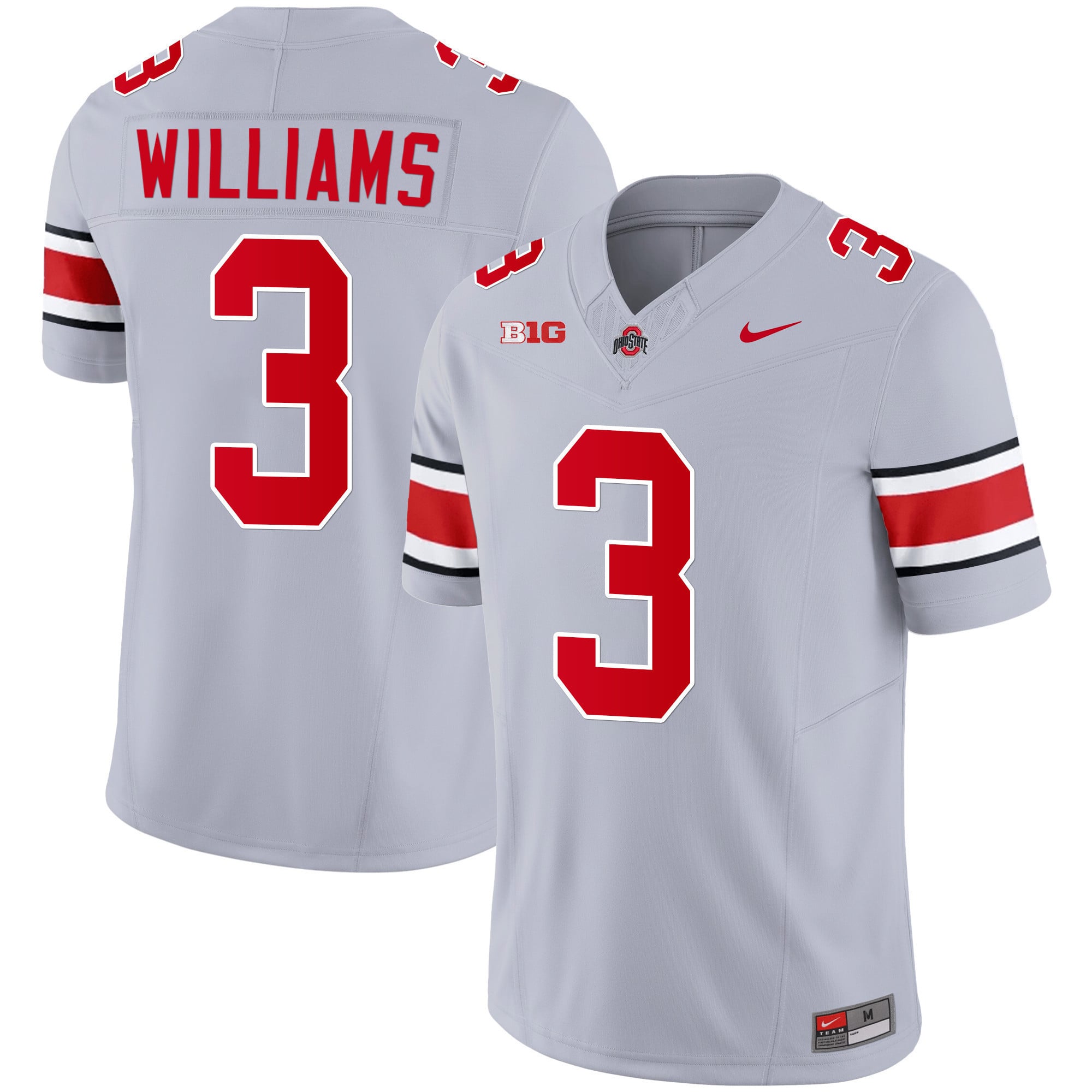 Alternative view of Ohio State #18 Jersey - Nike Ohio State Harrison Jr. #18 Grey Football