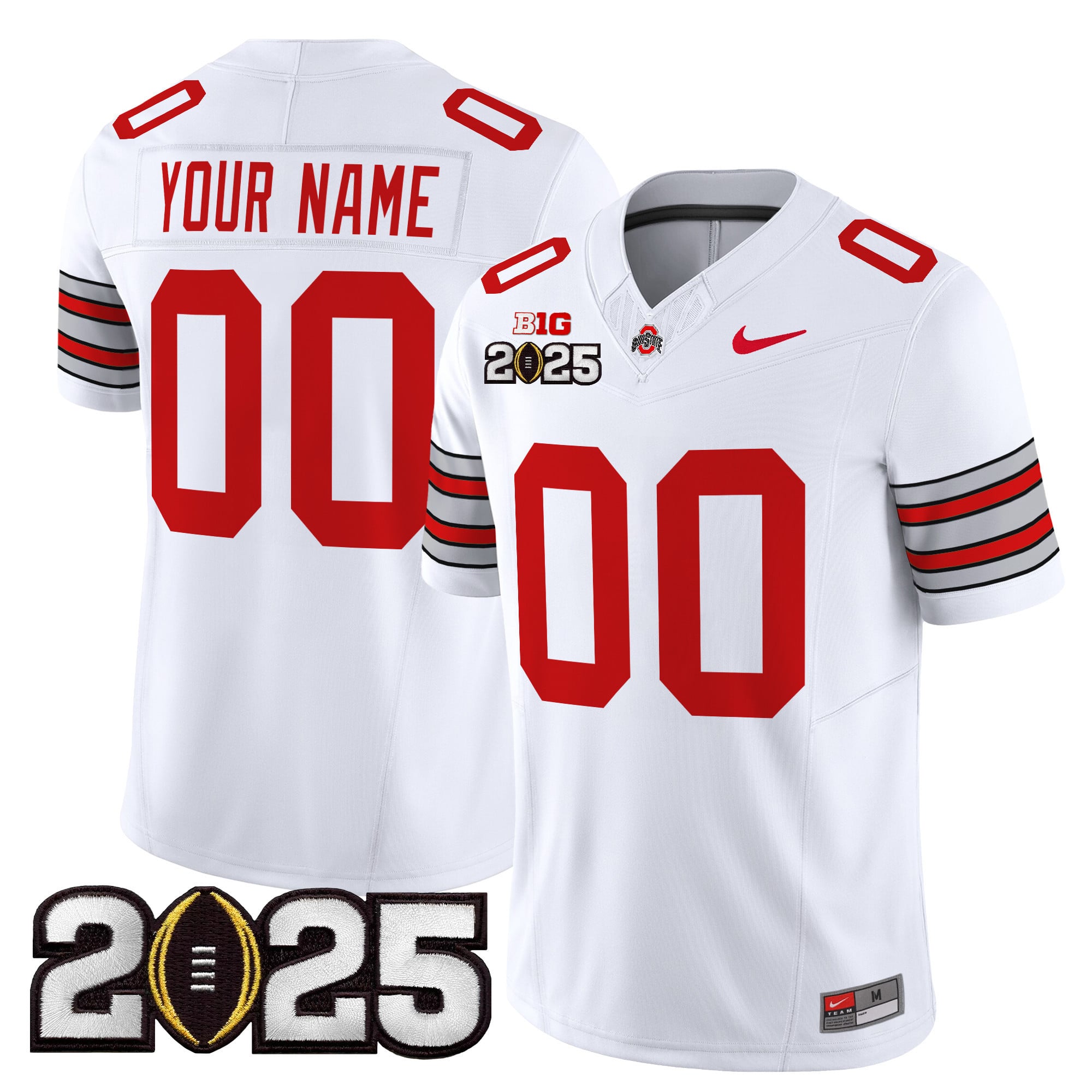Ohio State Buckeyes 2025 White Jersey - Nike - Custom Name