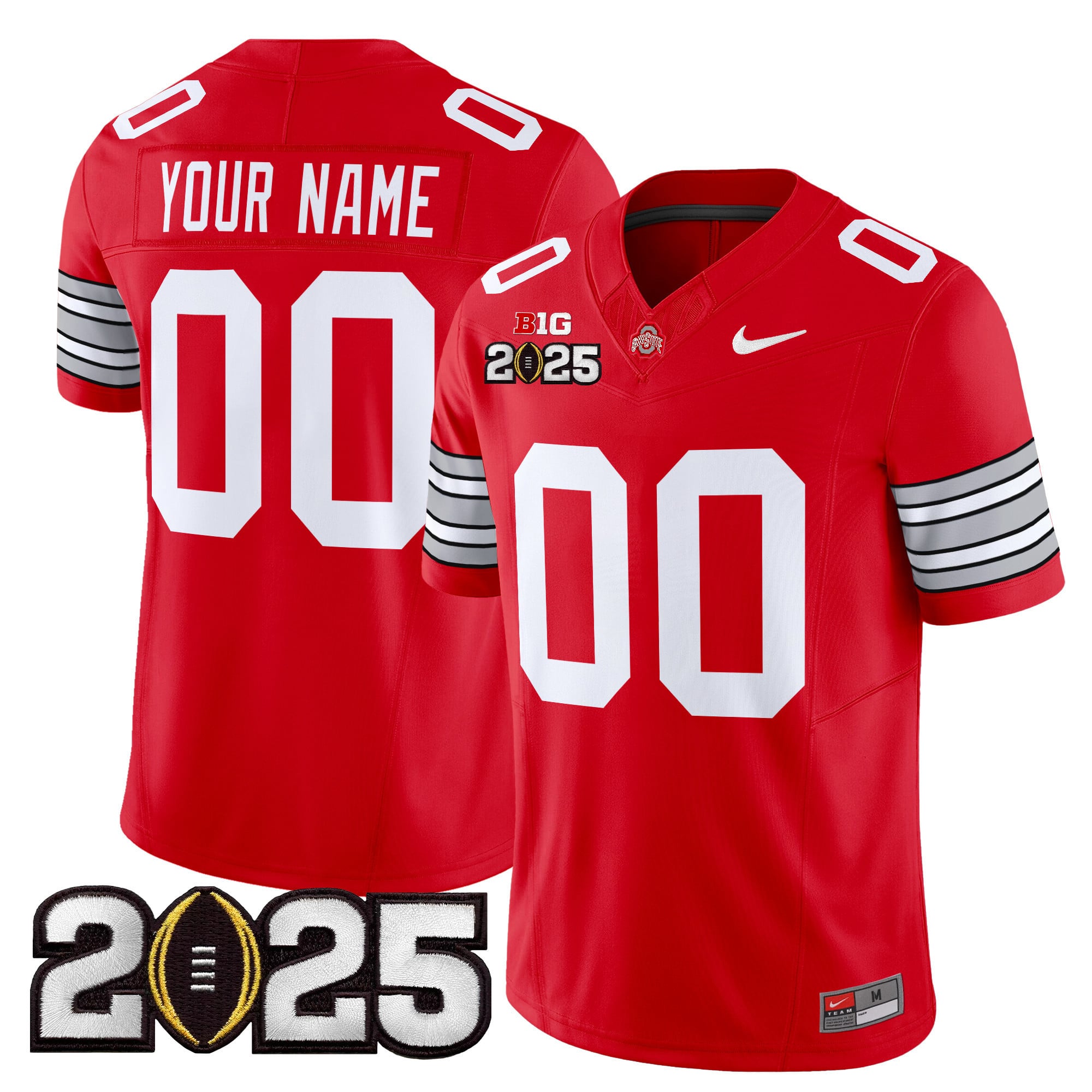 Alternative view of Ohio State Buckeyes 2025 White Jersey - Nike - Custom Name