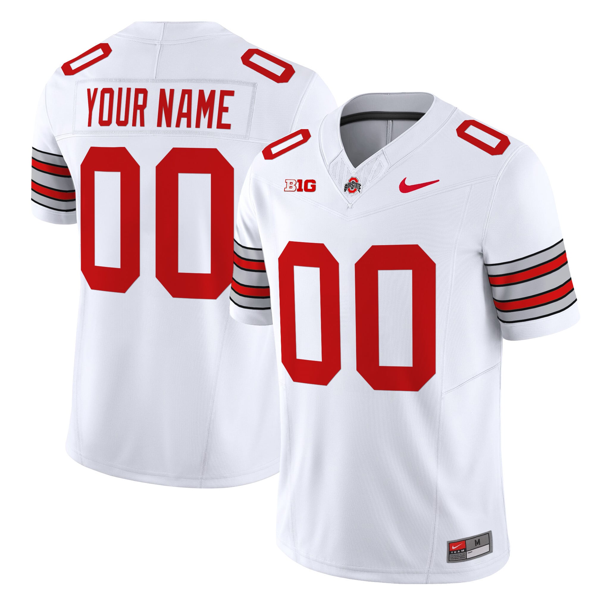 Ohio State Buckeyes Jersey - Nike White Custom NCAA Football