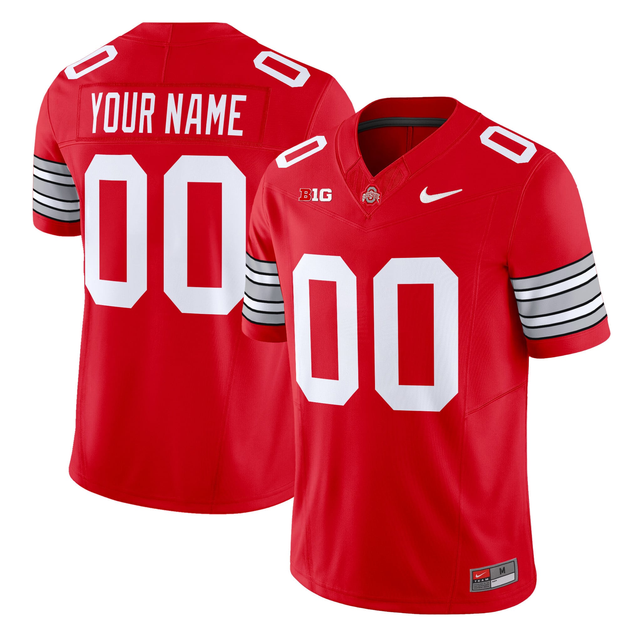 Alternative view of Ohio State Buckeyes Jersey - Nike White Custom NCAA Football