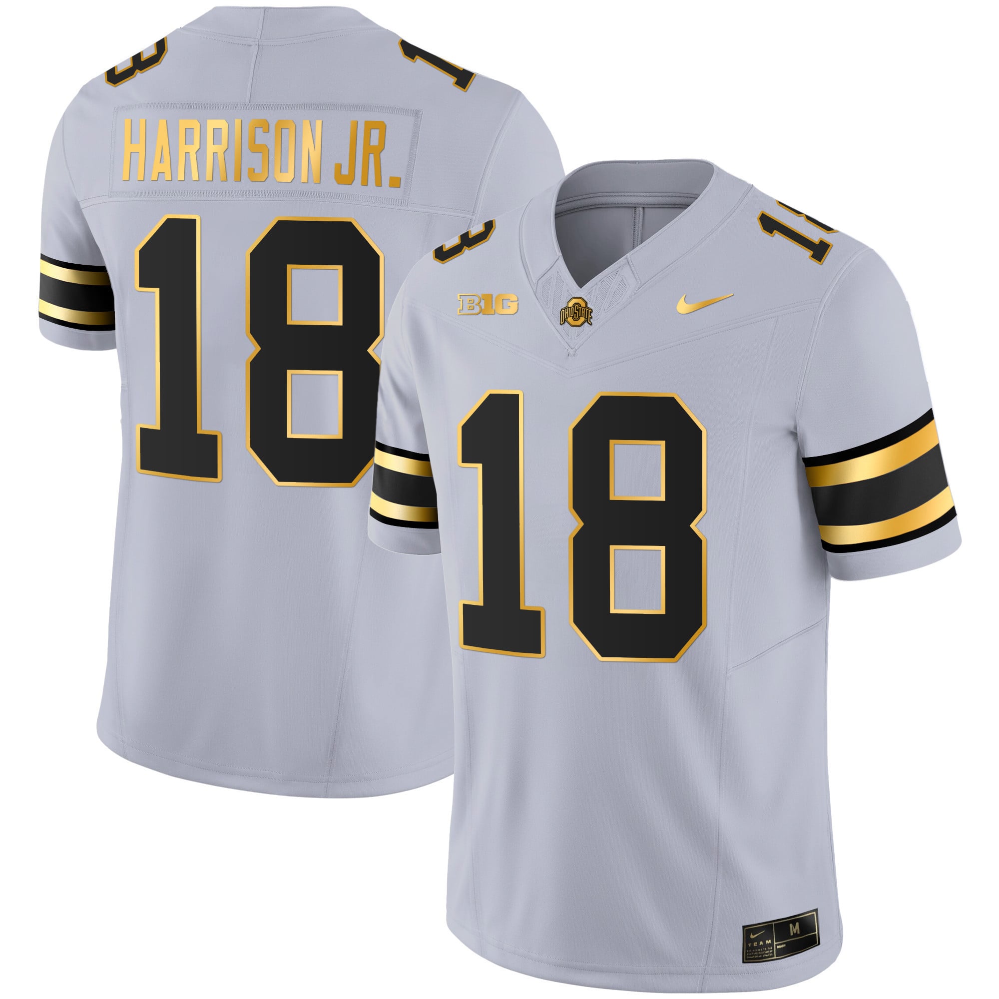 Ohio State Harrison Jr. Jersey - Nike Ohio State Harrison Jr. #18 Grey